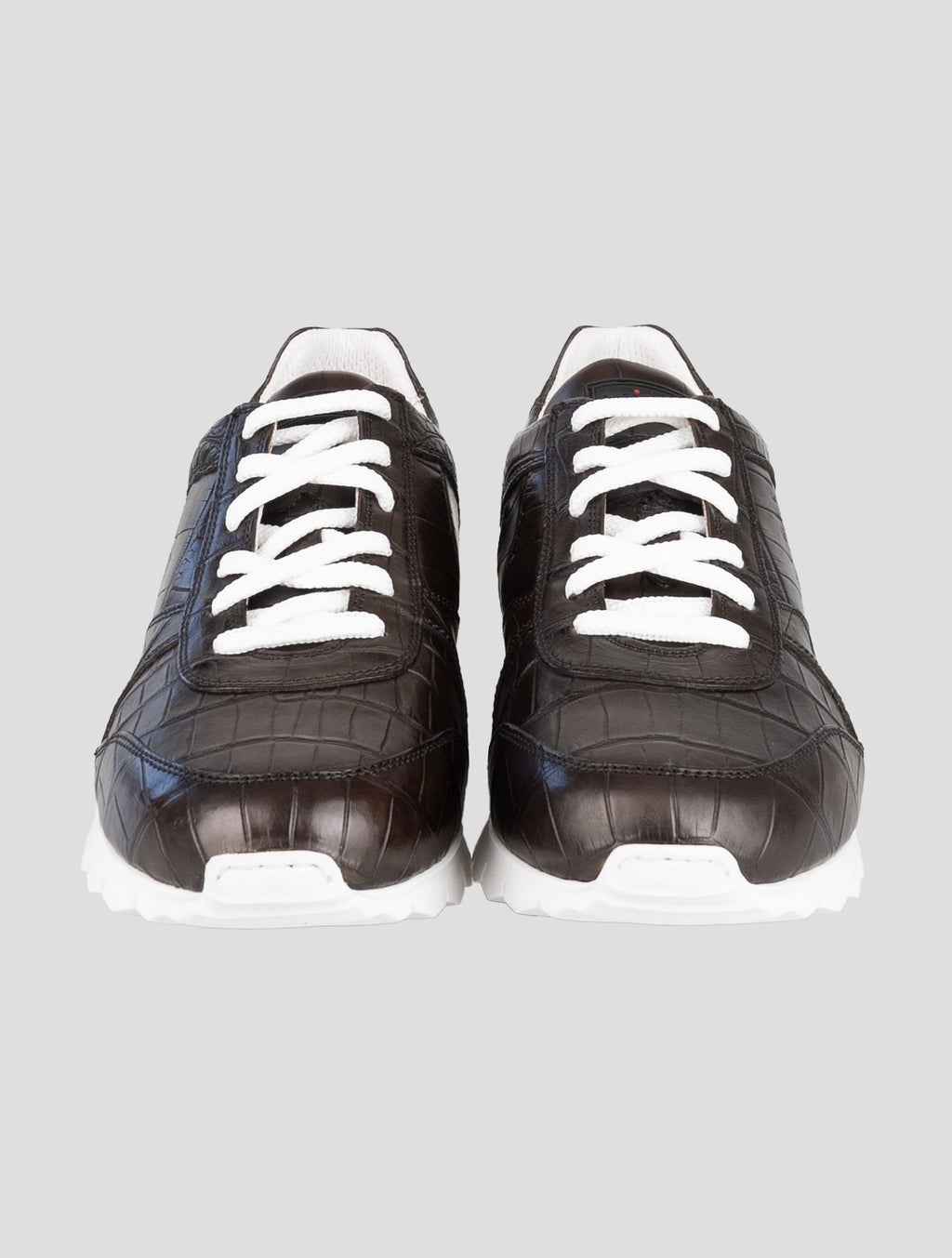Kiton Brown Crocodile Sneakers USSA077 I