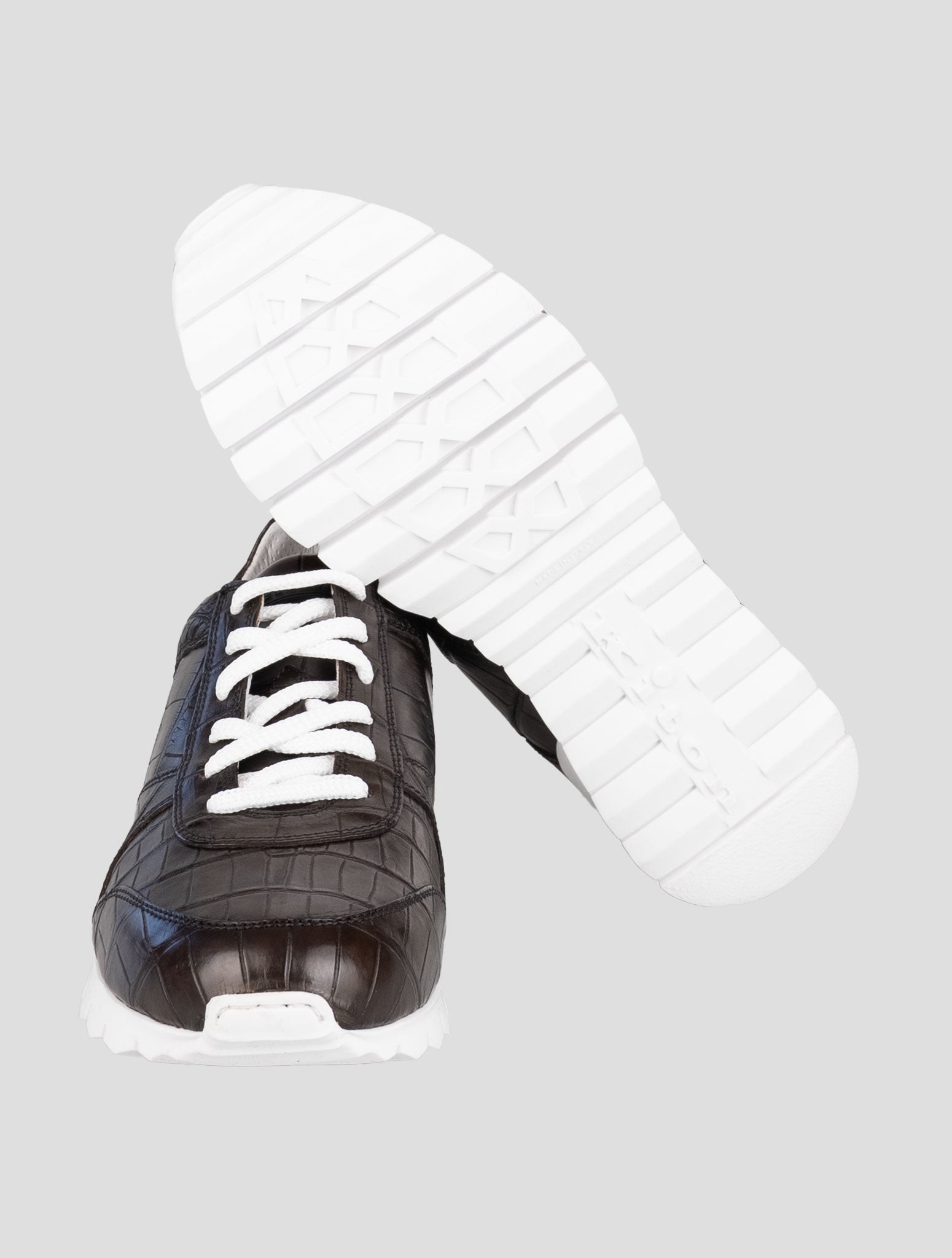 Kiton Brown Crocodile Sneakers USSA077 I