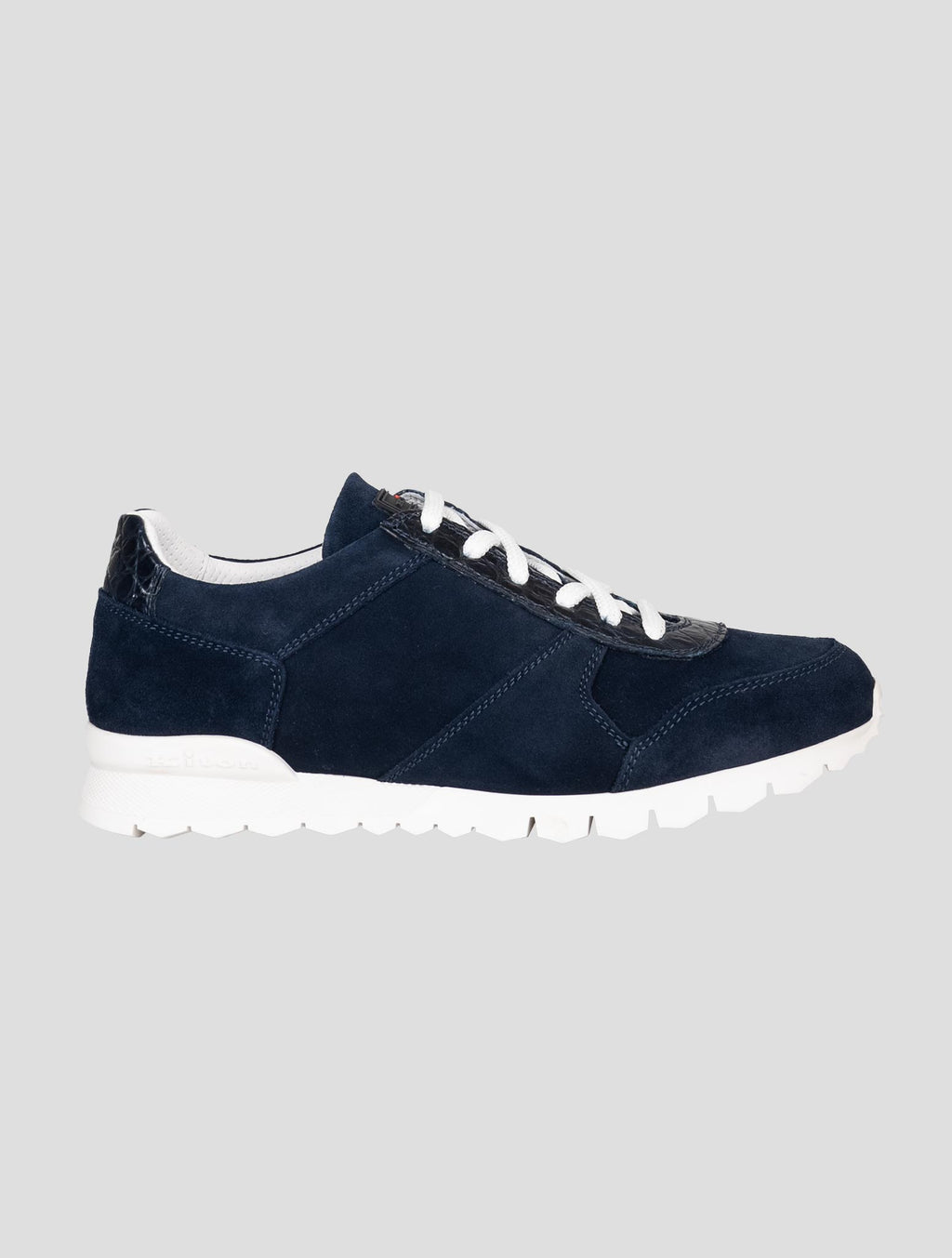 Kiton Blue Suede Crocodile Sneakers USSA077