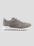 Kiton Gray Leather Suede And Leather Crocodile Sneakers