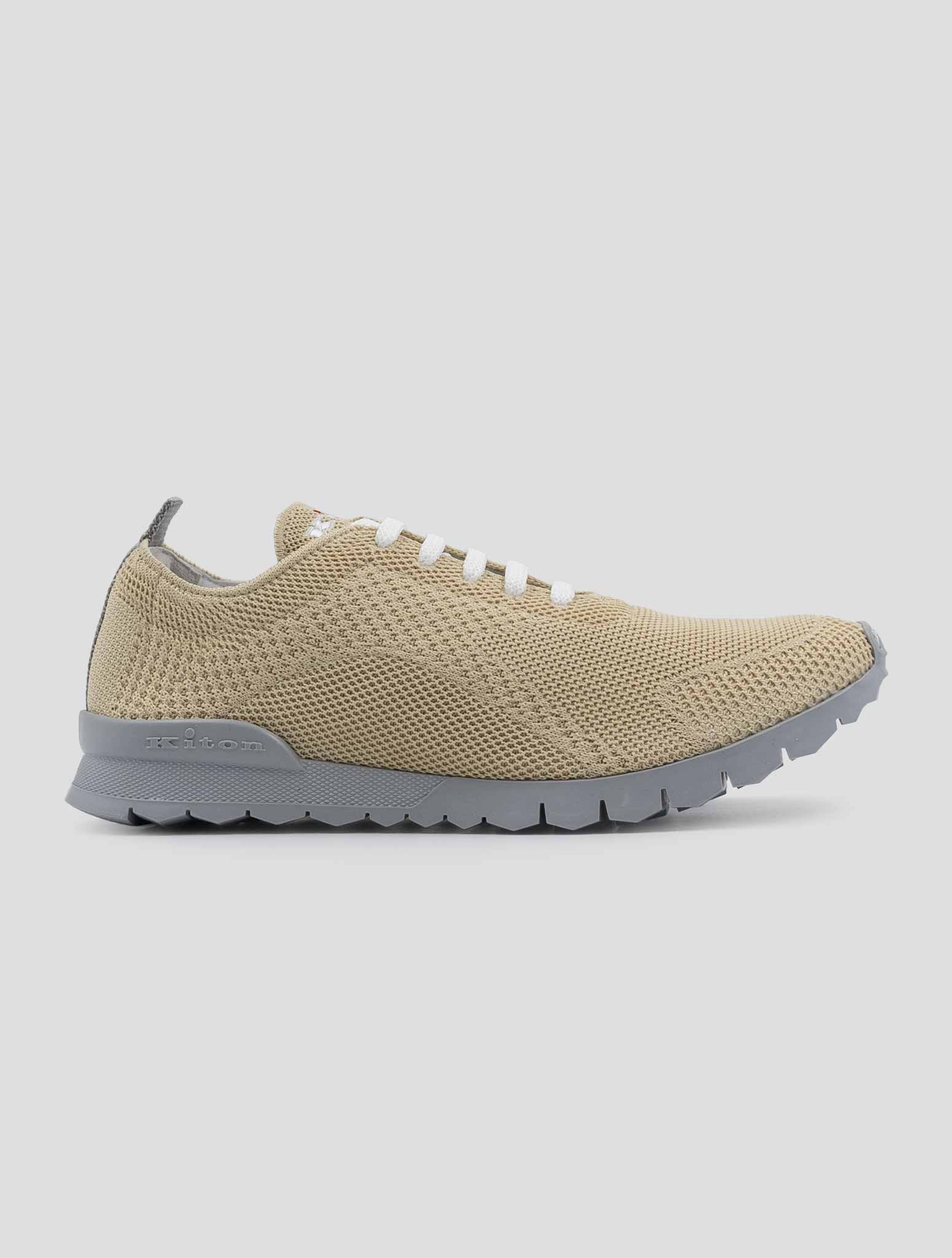 Kiton Beige Cotton Sneakers