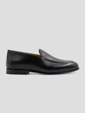 Kiton Black Leather Loafers USSA404