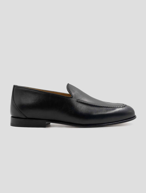 Kiton Black Leather Loafers USSA404