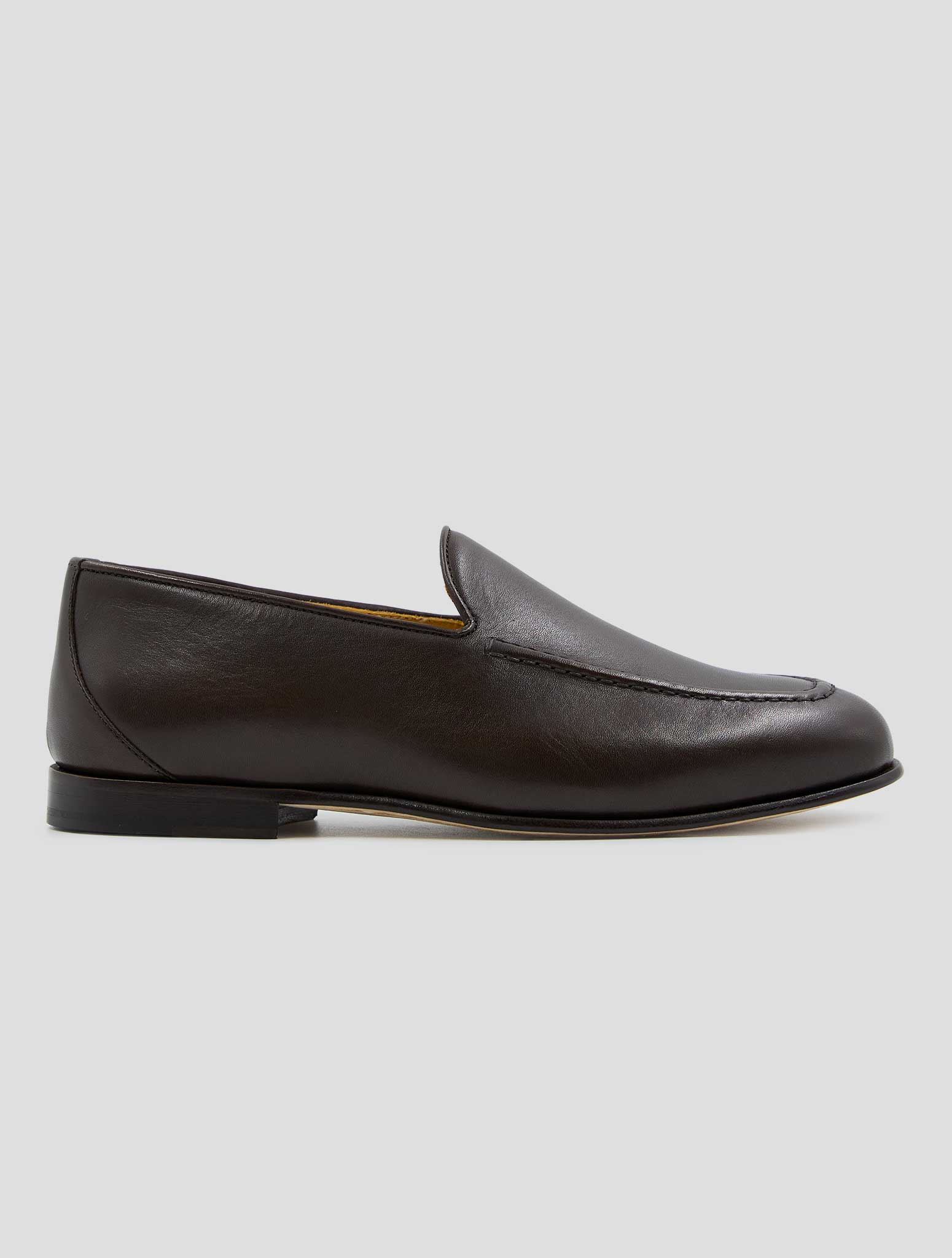 Kiton Brown Leather Loafers USSA404