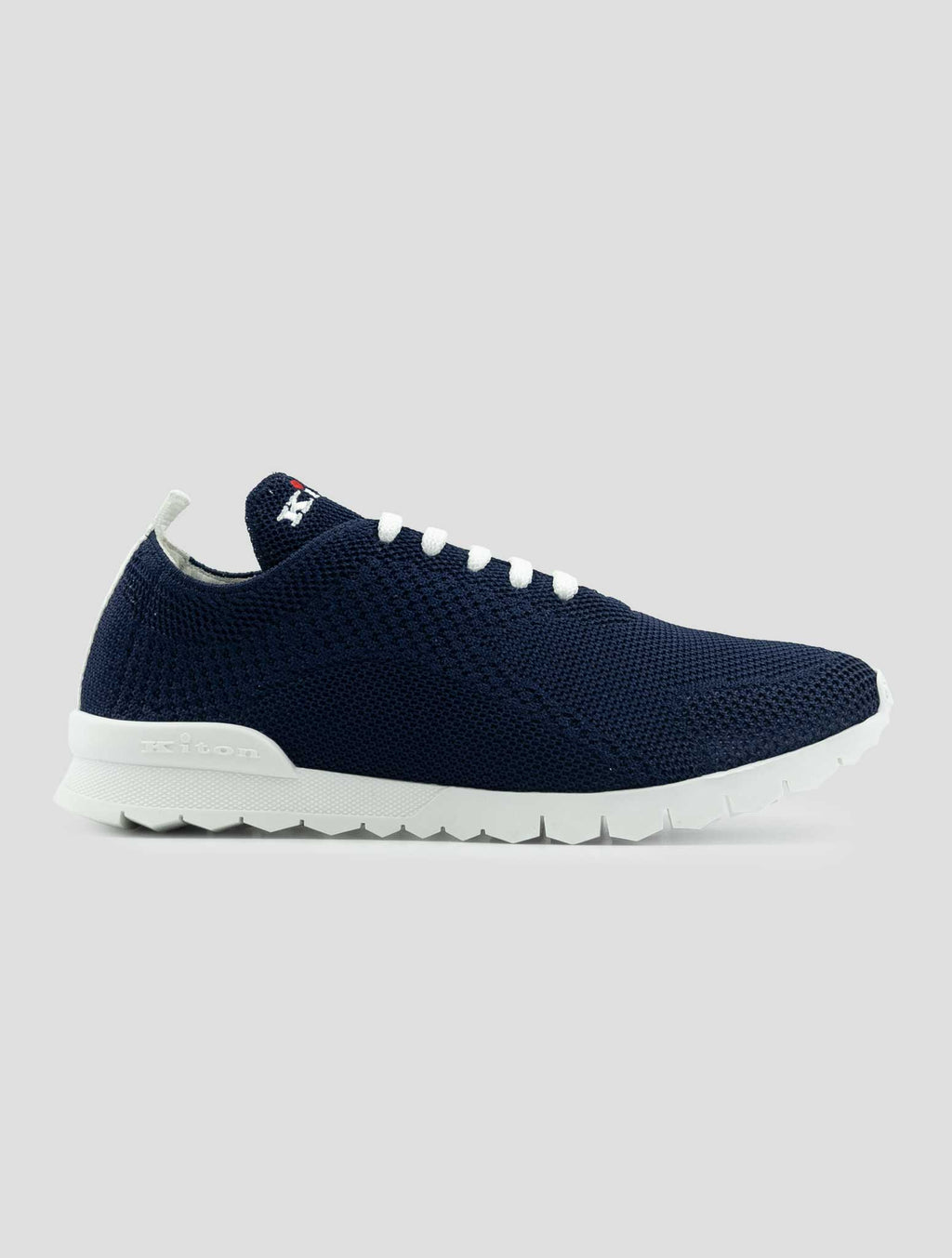 Kiton Blue Navy Cotton-Elastane Sneakers