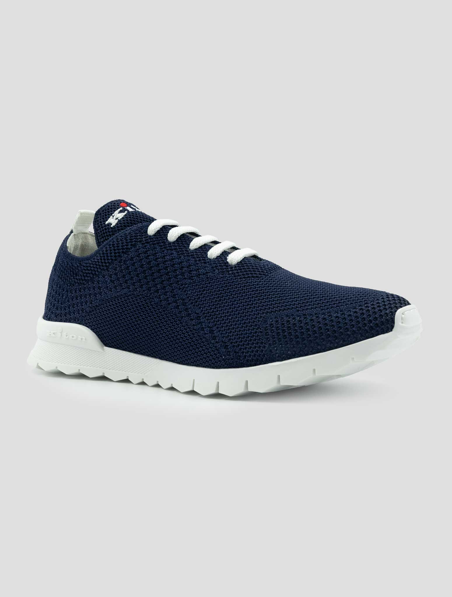 Kiton Blue Navy Cotton-Elastane Sneakers