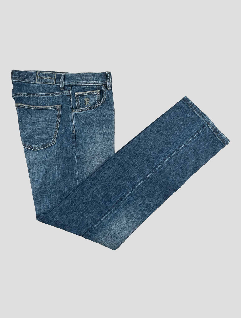 Stefano Ricci Blue Cotton Pants (TSTKSW0) - View 1