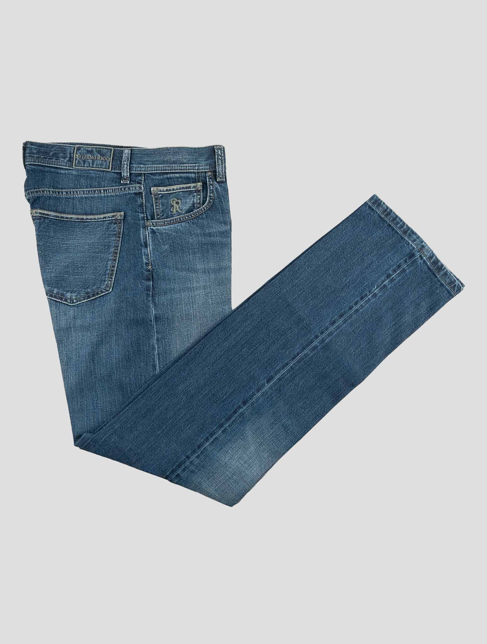Stefano Ricci Blue Cotton Pants (TSTKSW0) - View 1