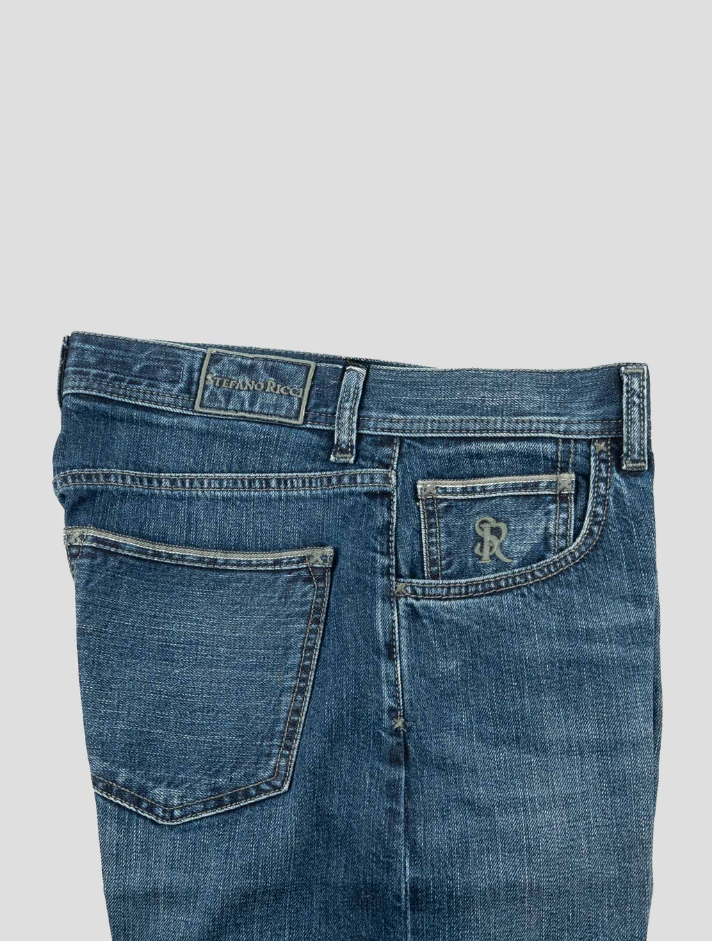 Stefano Ricci Blue Cotton Pants (TSTKSW0) - View 3