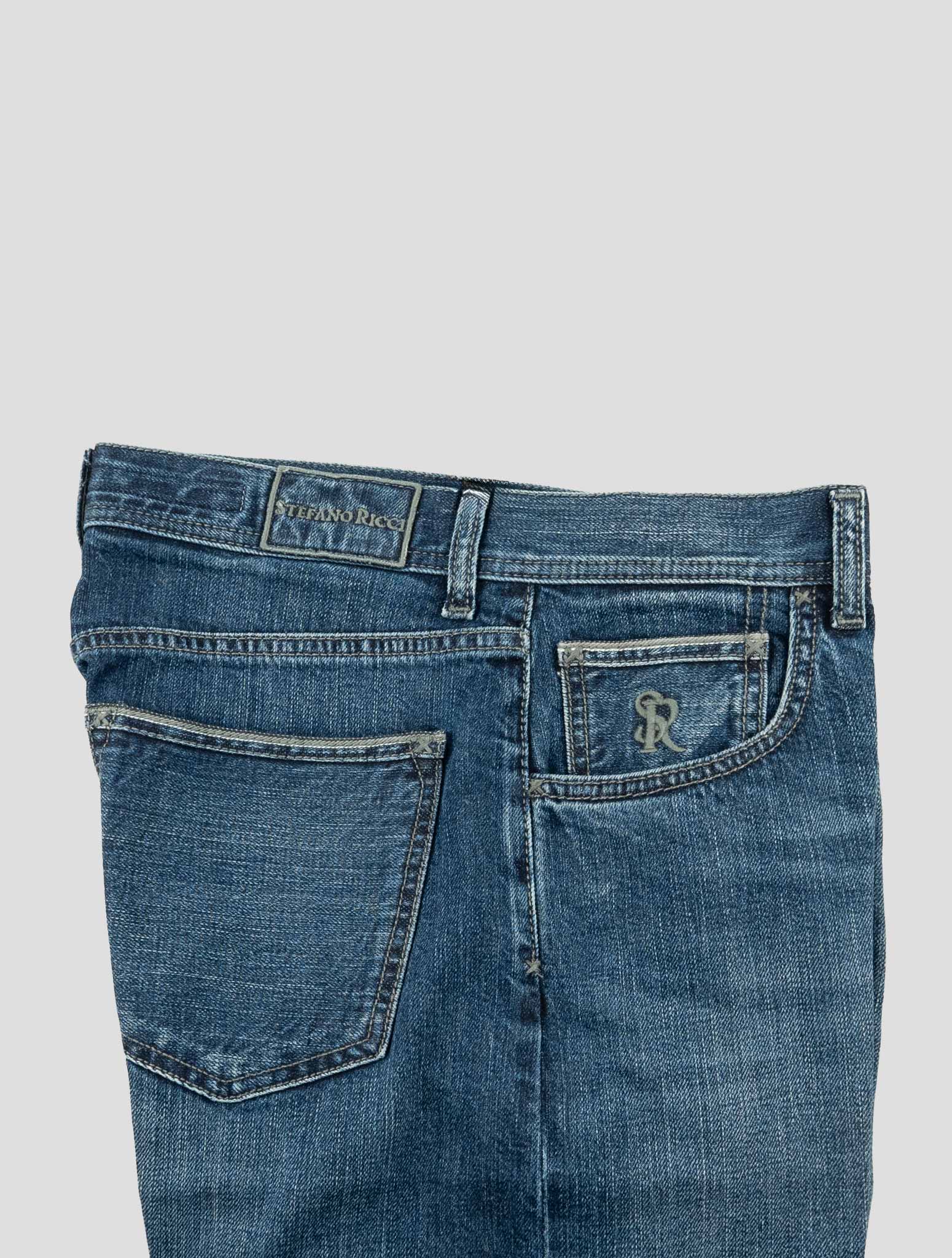 Stefano Ricci Blue Cotton Pants (TSTKSW0) - View 3