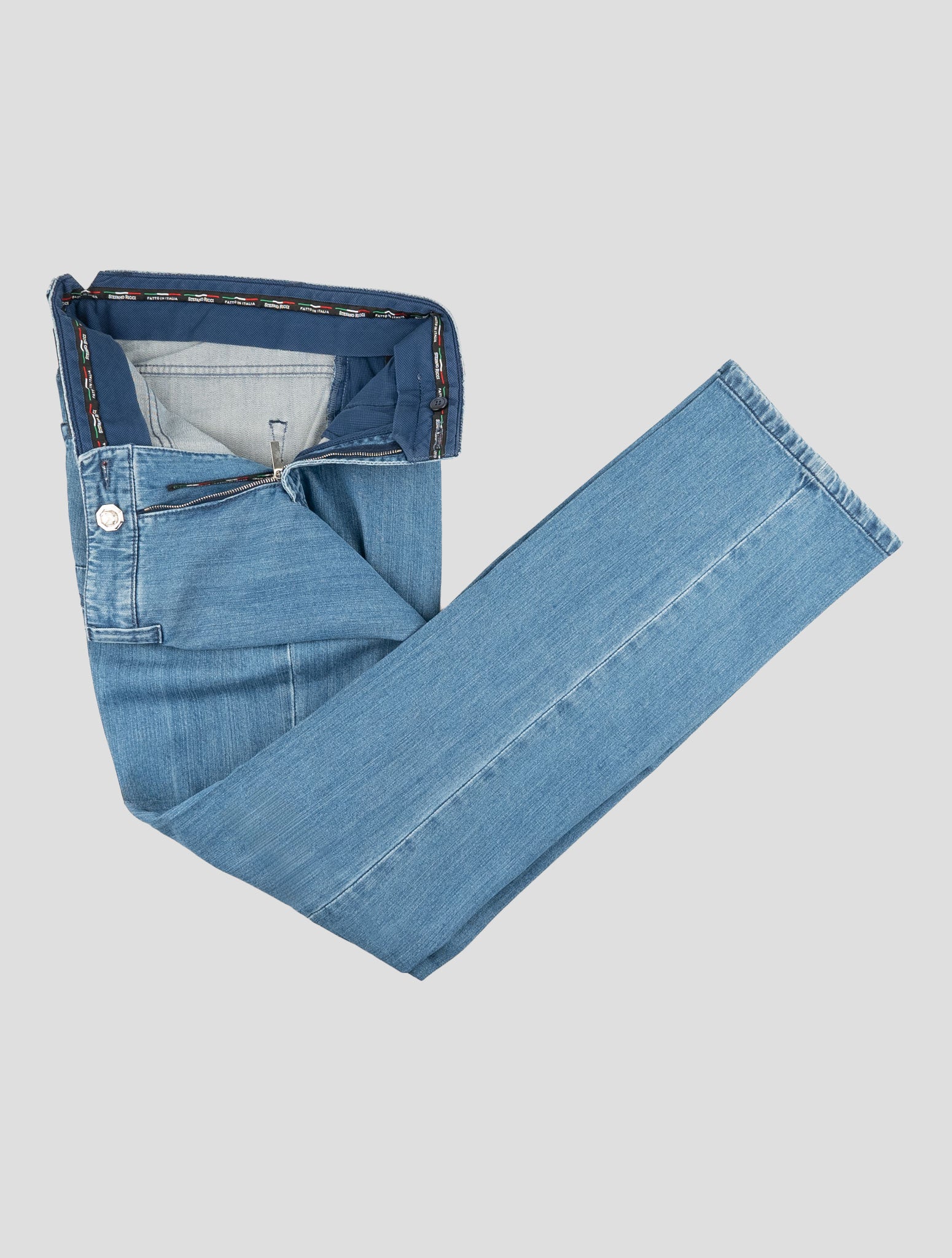 Stefano Ricci Blue Cashmere-Blend Pants (MFT63S2030) - View 2