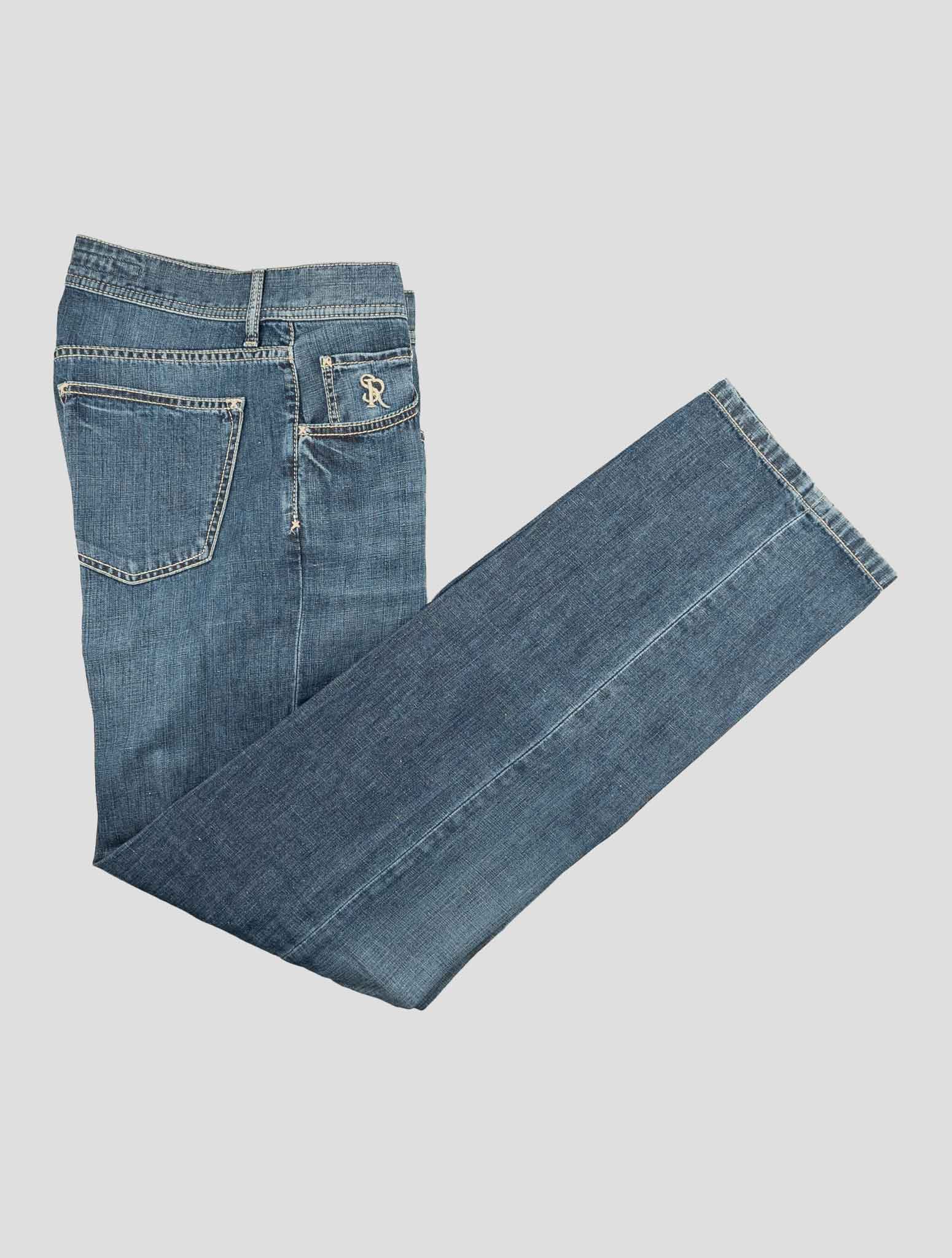 Stefano Ricci Blue Cotton-Linen Pants (TSTKSW0) - View 1