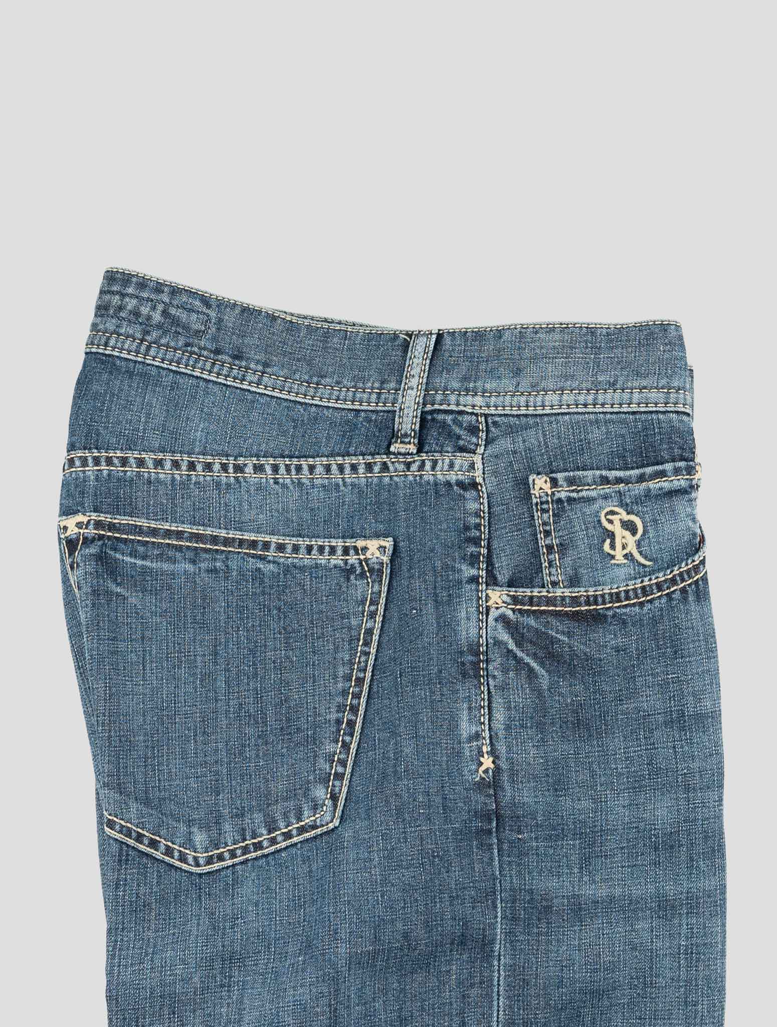 Stefano Ricci Blue Cotton-Linen Pants (TSTKSW0) - View 3