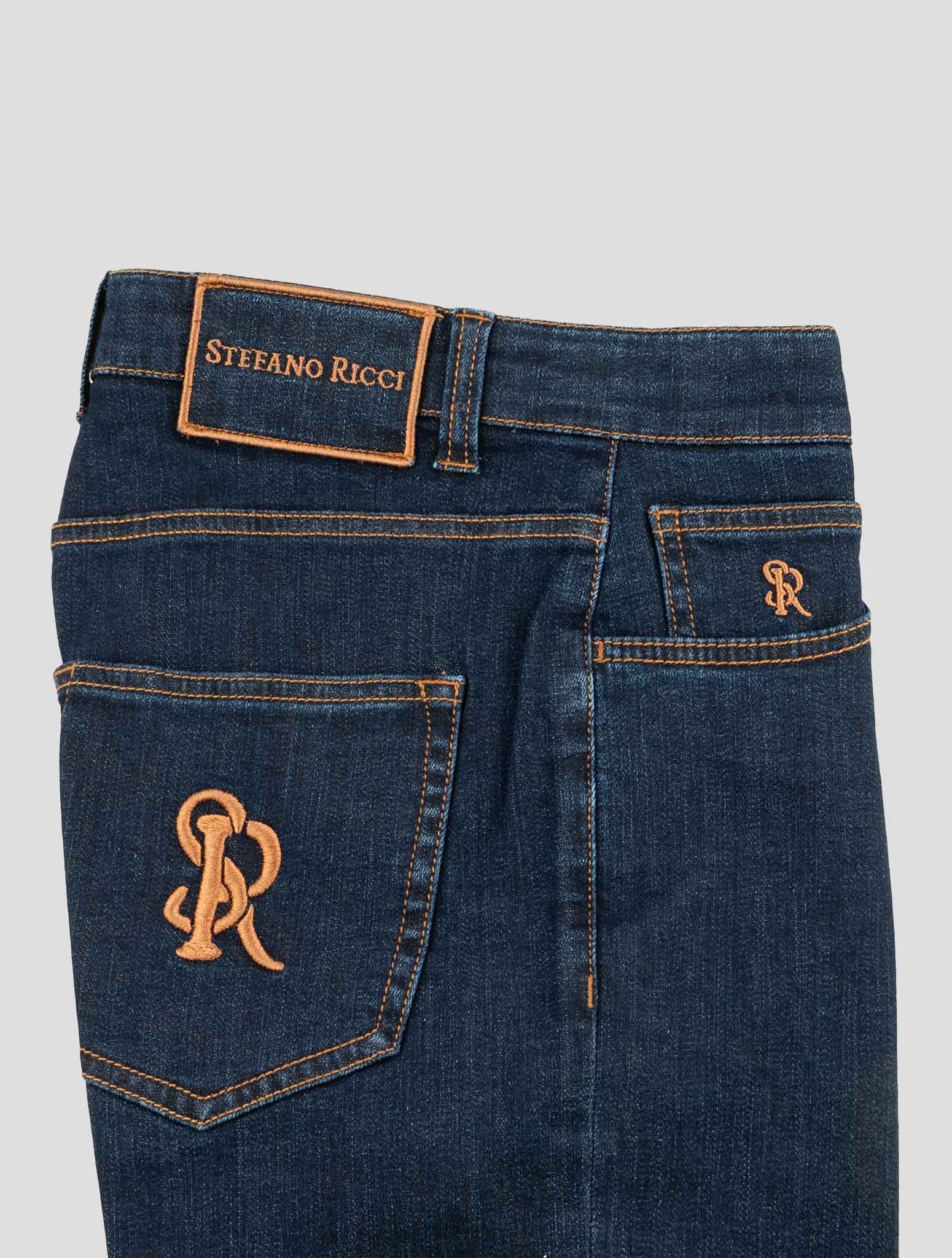 Stefano Ricci Blue Cotton Pants (MFTXDS1010) - View 3