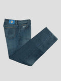 Stefano Ricci Blue Cotton Ostrich Insert Jeans - View 1