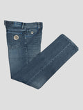 Stefano Ricci Blue Cotton-Linen Jeans (T01901LBD) - View 1