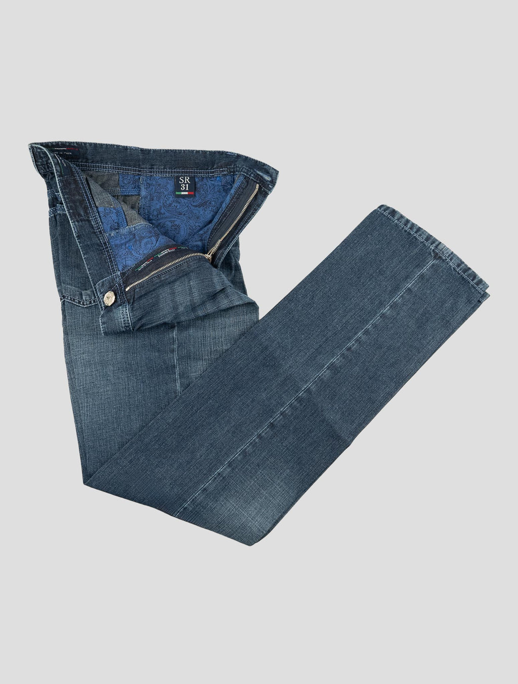 Stefano Ricci Blue Cotton-Linen Jeans (T01901LBD) - View 2