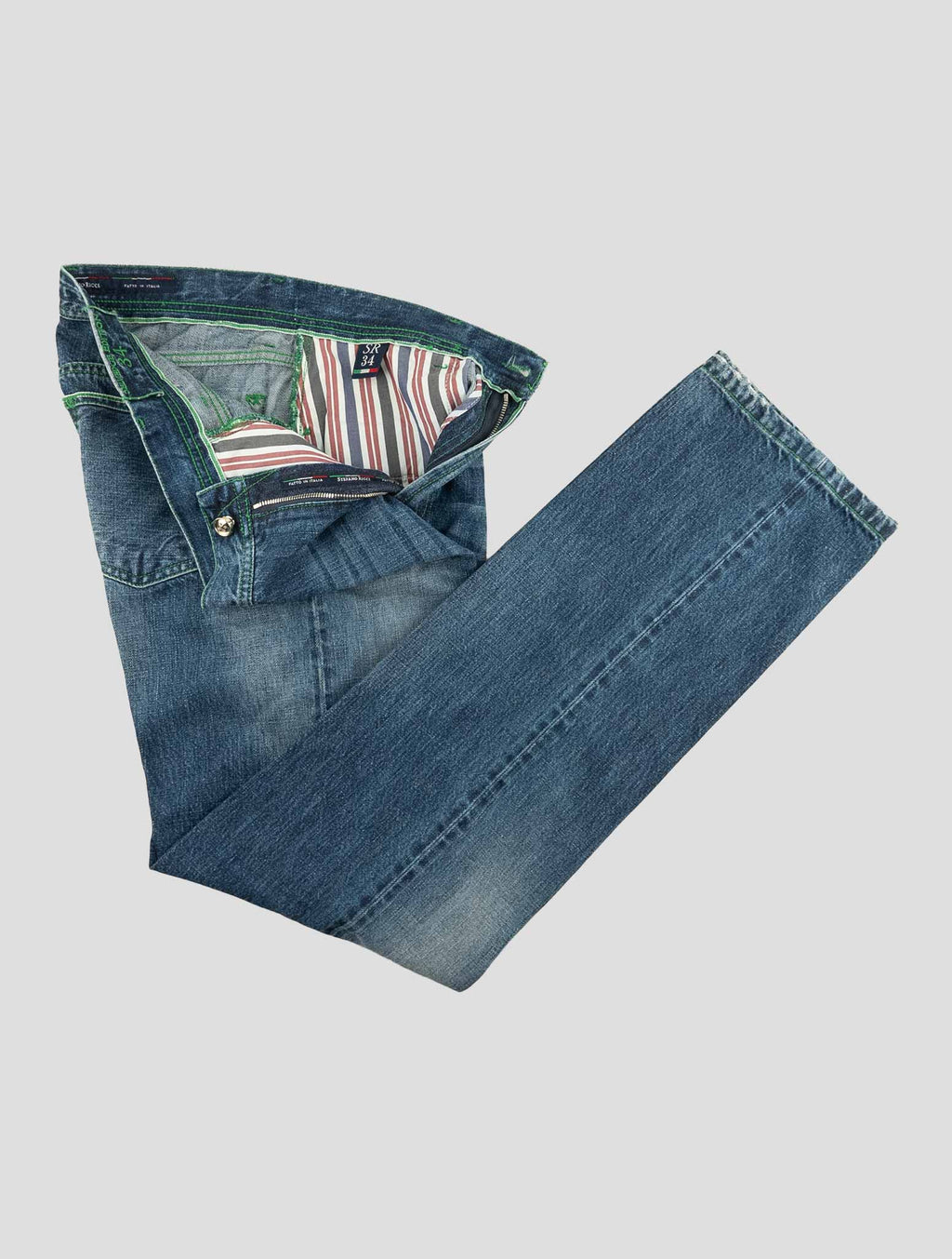 Stefano Ricci Light Blue Cotton Jeans (TSTKSW0-1) - View 2