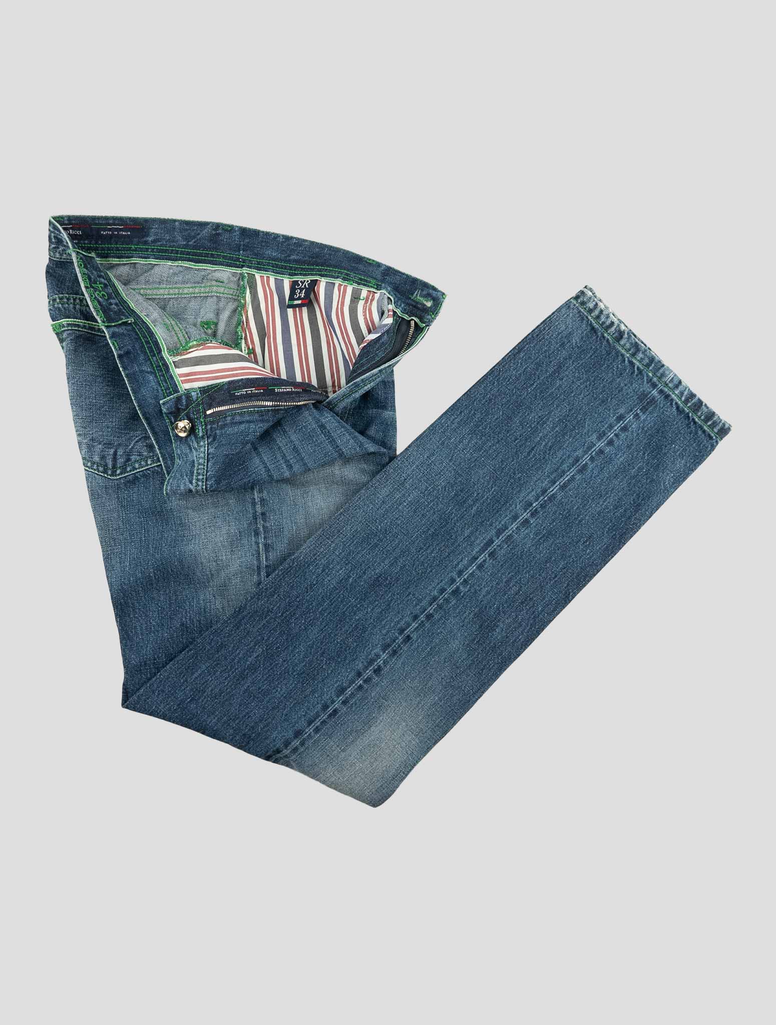 Stefano Ricci Light Blue Cotton Jeans (TSTKSW0-1) - View 2