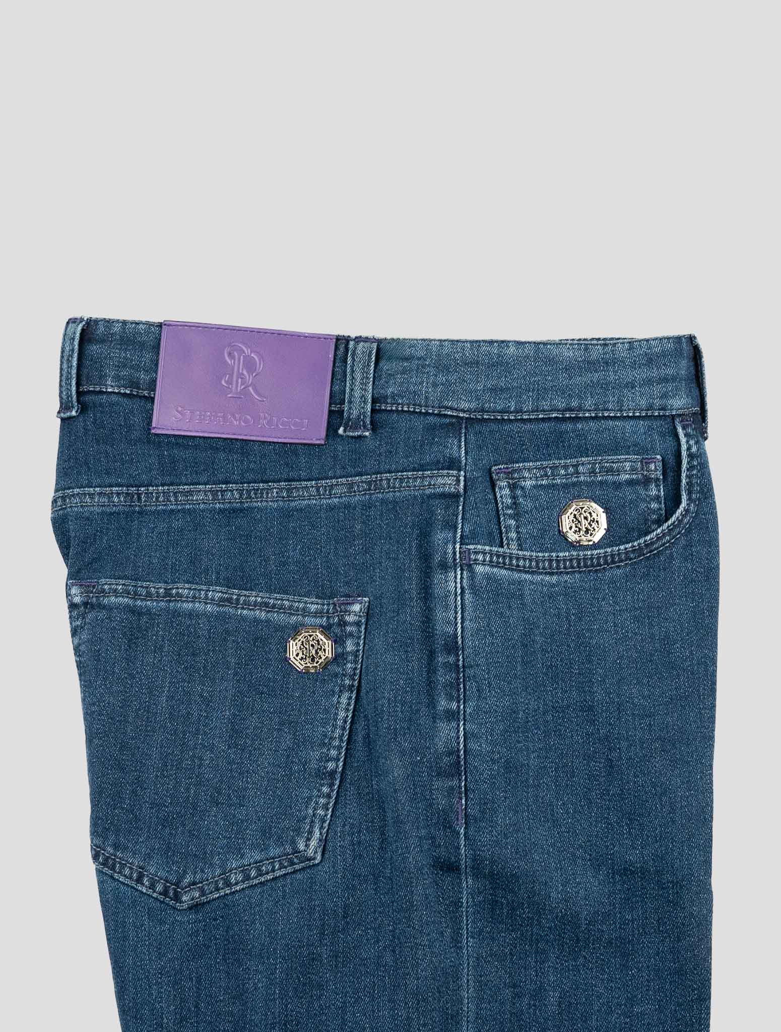 Stefano Ricci Blue Cotton Pants (MFTXDS2020) - View 3