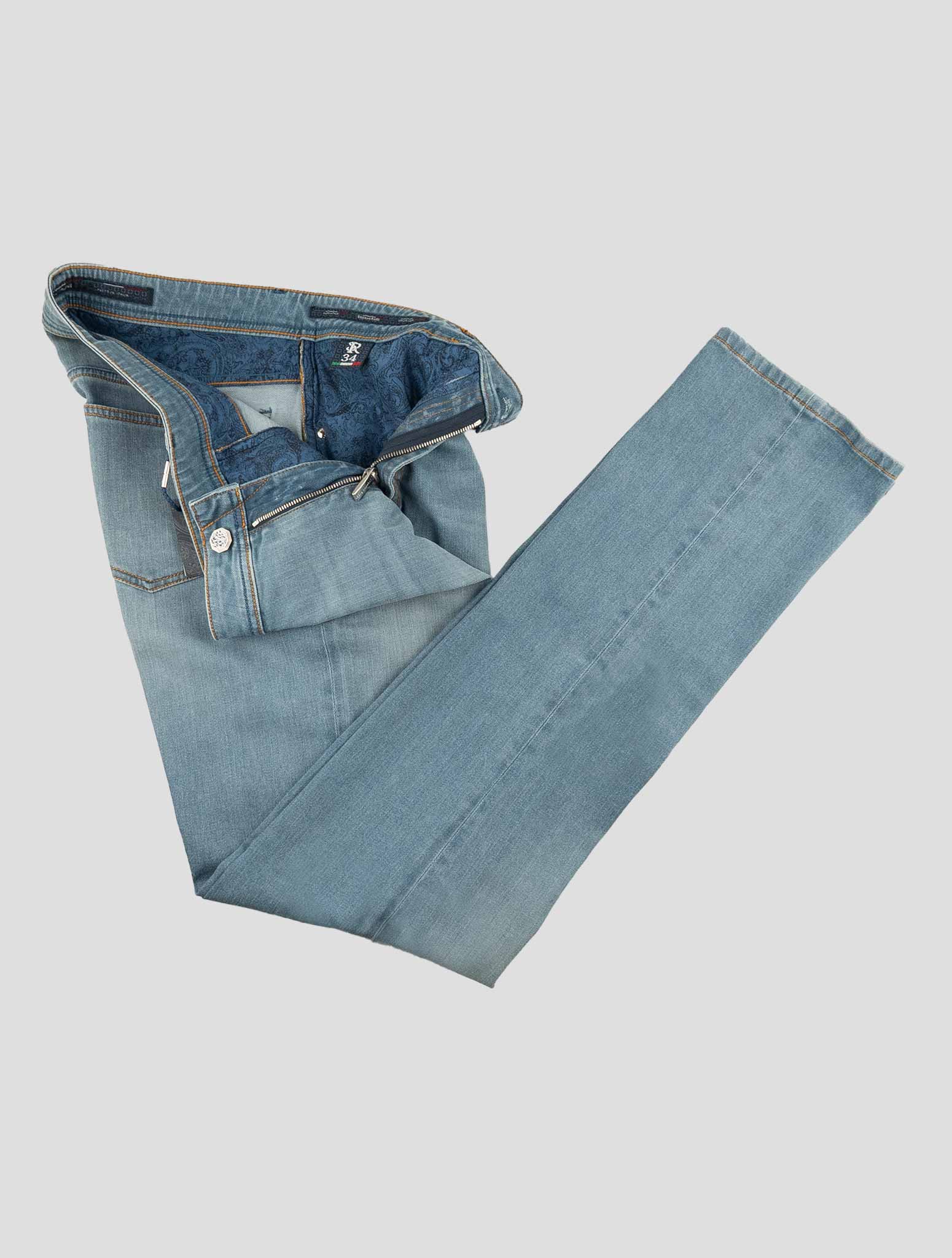 Stefano Ricci Light Blue Cotton Jeans (TSTKSW) - View 2