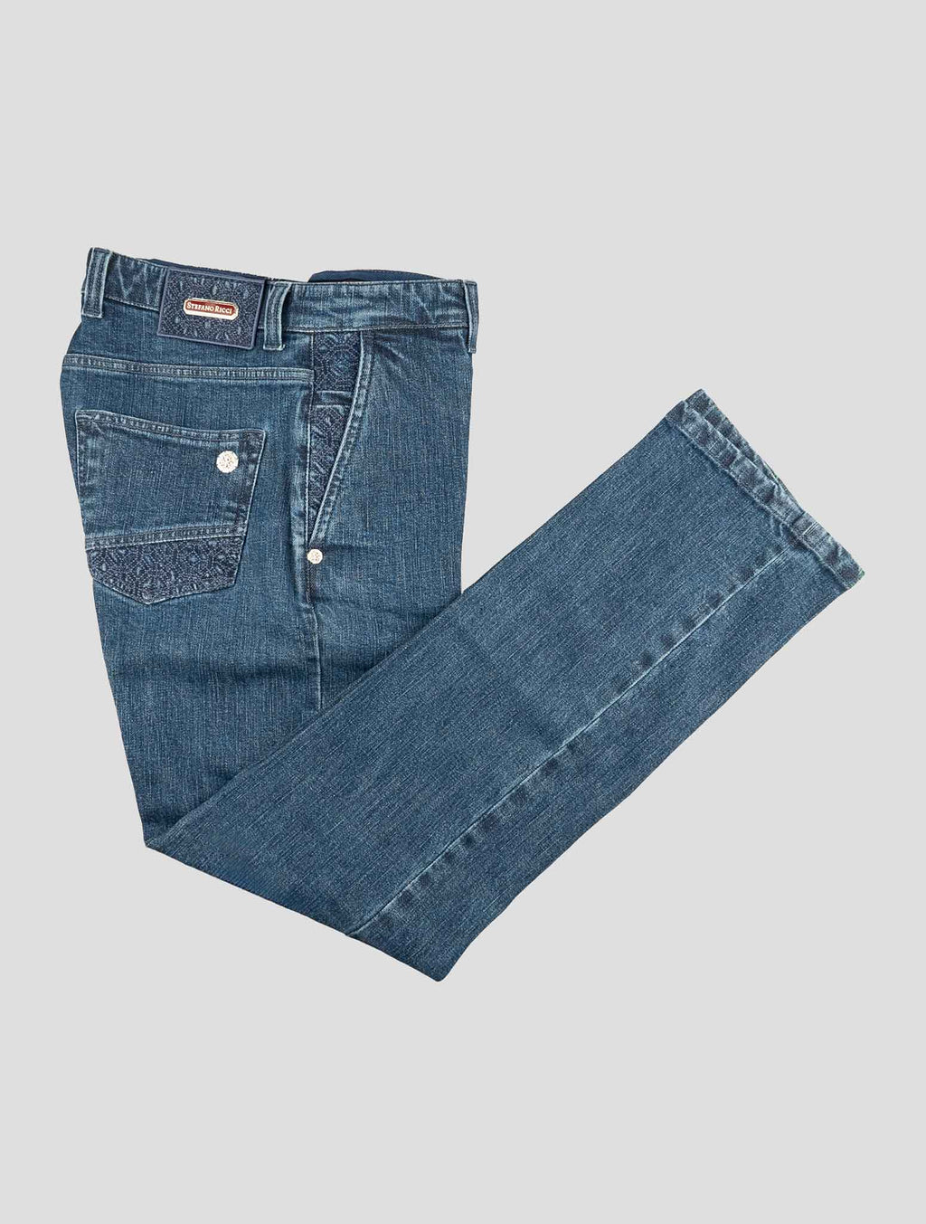 Stefano Ricci Blue Cotton Jeans (MFT63S2060) - View 1