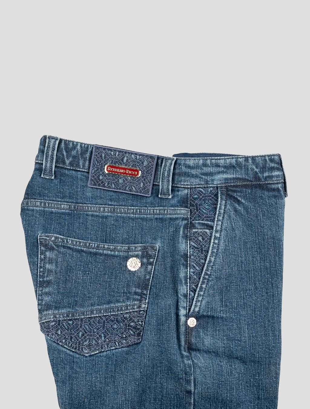 Stefano Ricci Blue Cotton Jeans (MFT63S2060) - View 3
