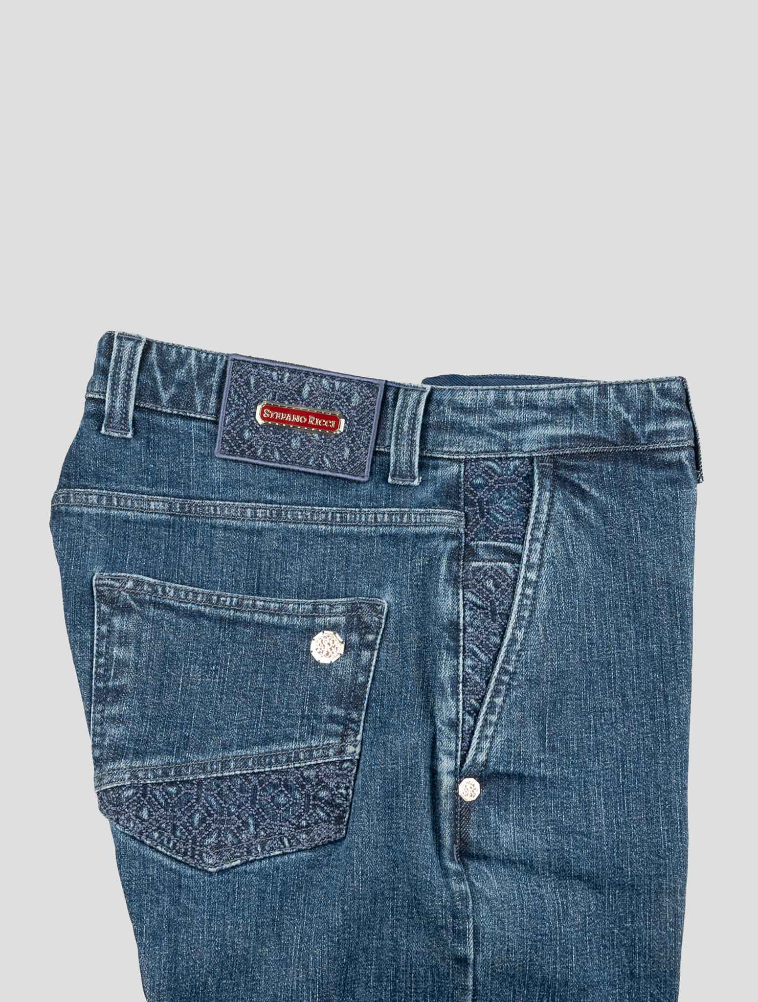 Stefano Ricci Blue Cotton Jeans (MFT63S2060) - View 3