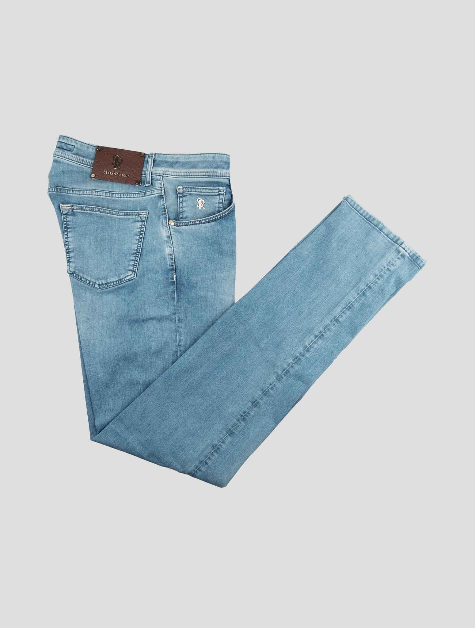 Stefano Ricci Light Blue Cotton Jeans (MST72S2210) - View 1