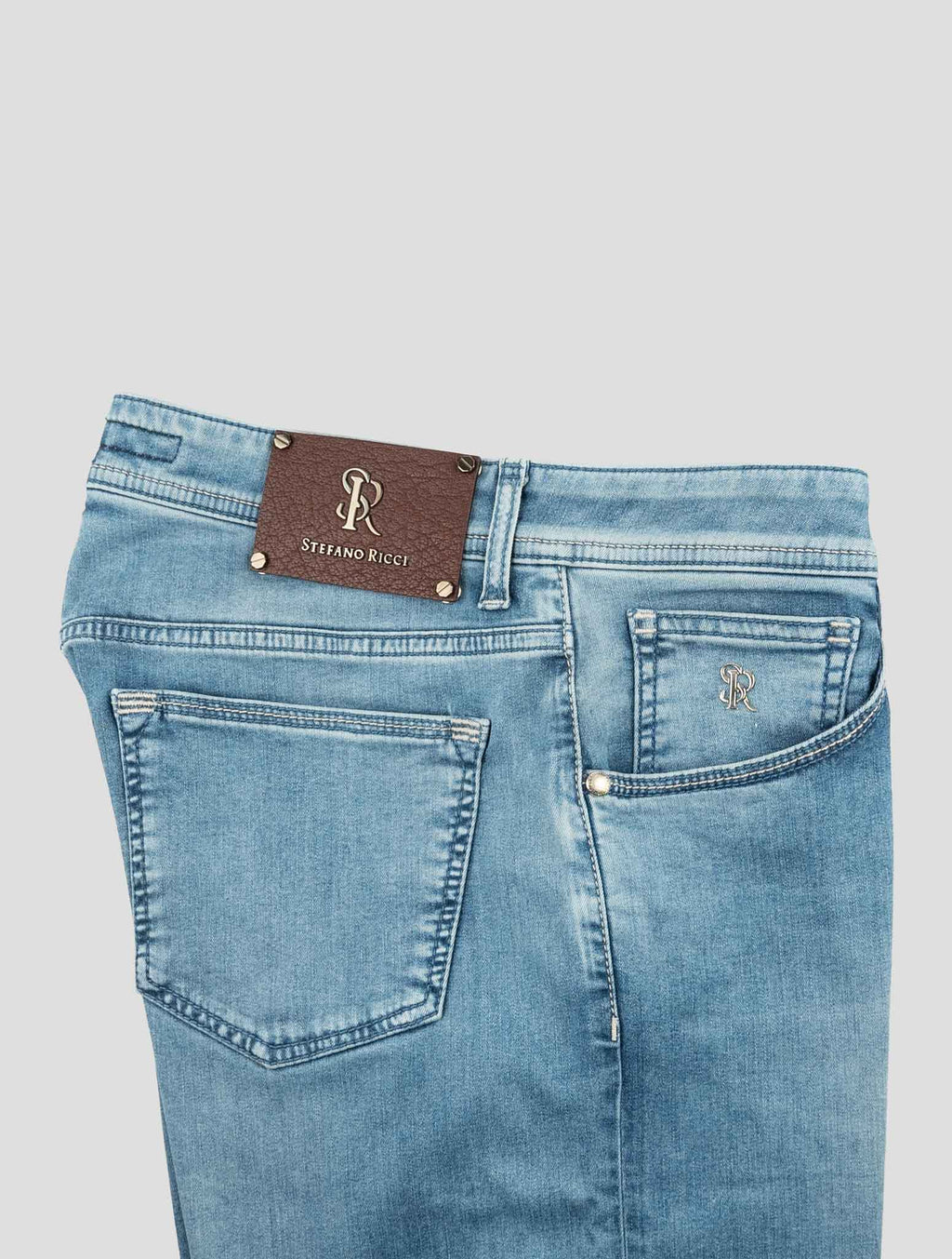 Stefano Ricci Light Blue Cotton Jeans (MST72S2210) - View 3