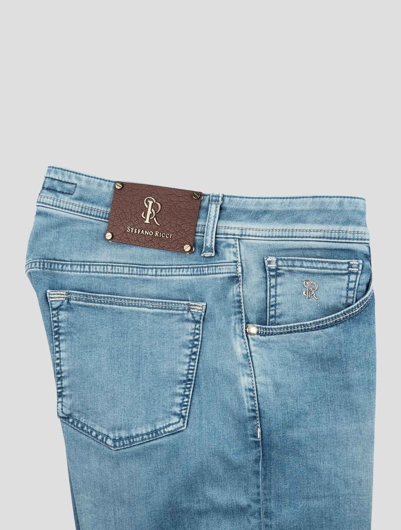 Stefano Ricci Light Blue Cotton Jeans (MST72S2210) - View 3