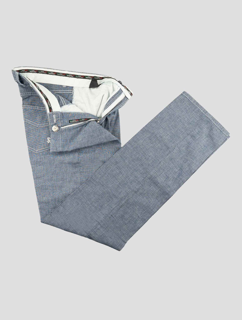Stefano Ricci Blue Cotton Pants (T15T1) - View 2