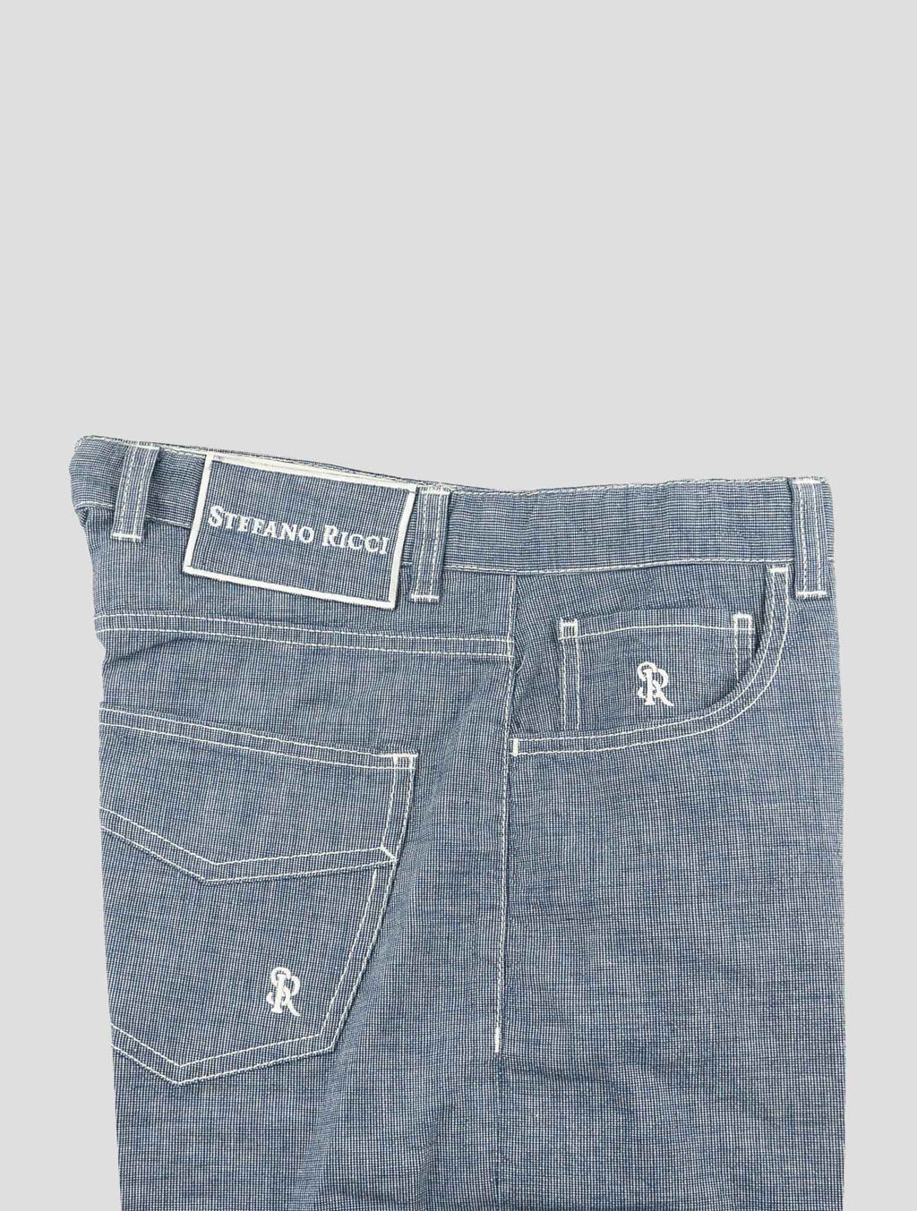 Stefano Ricci Blue Cotton Pants (T15T1) - View 3