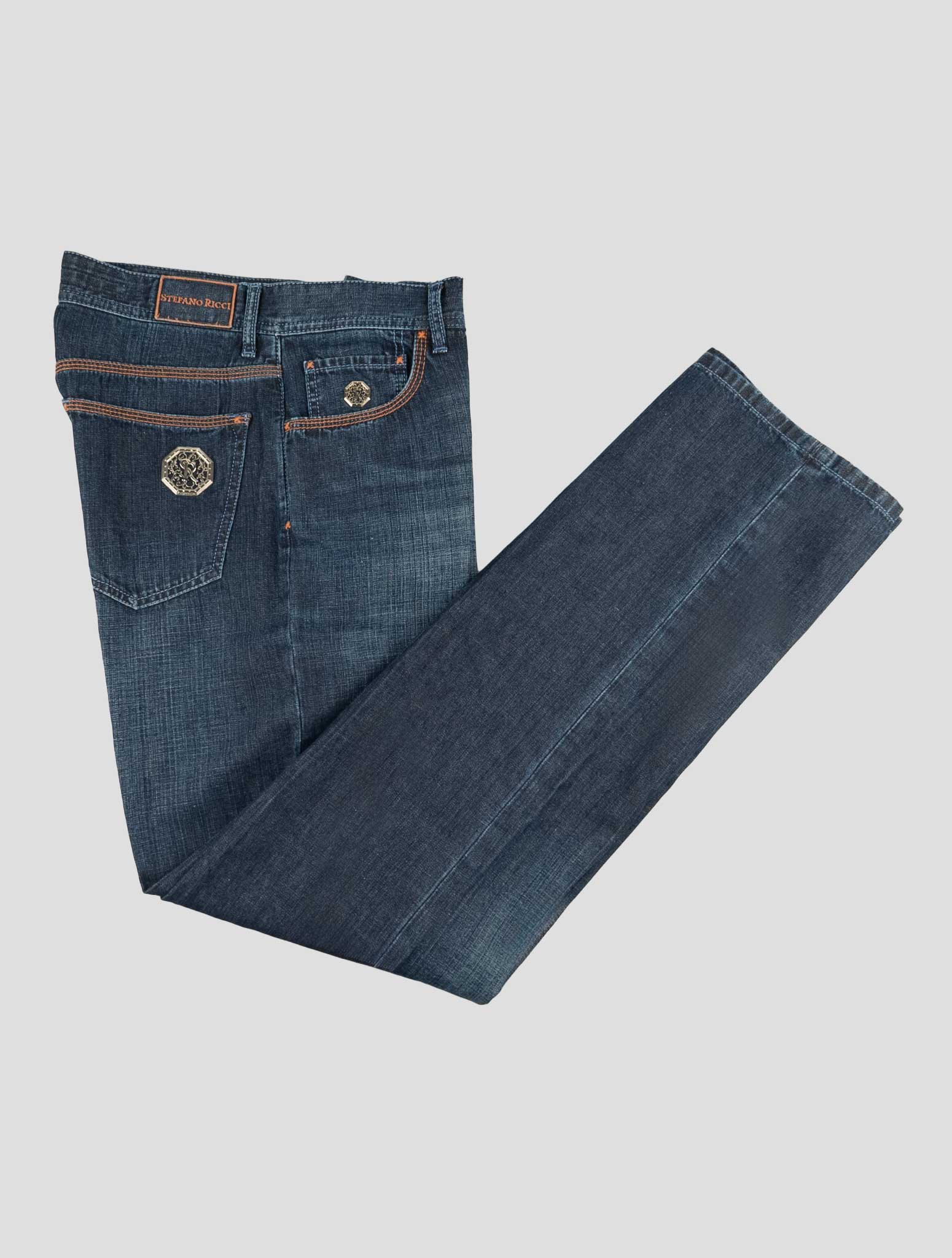 Stefano Ricci Blue Cotton-Linen Jeans (T1901DIVAR) - View 1