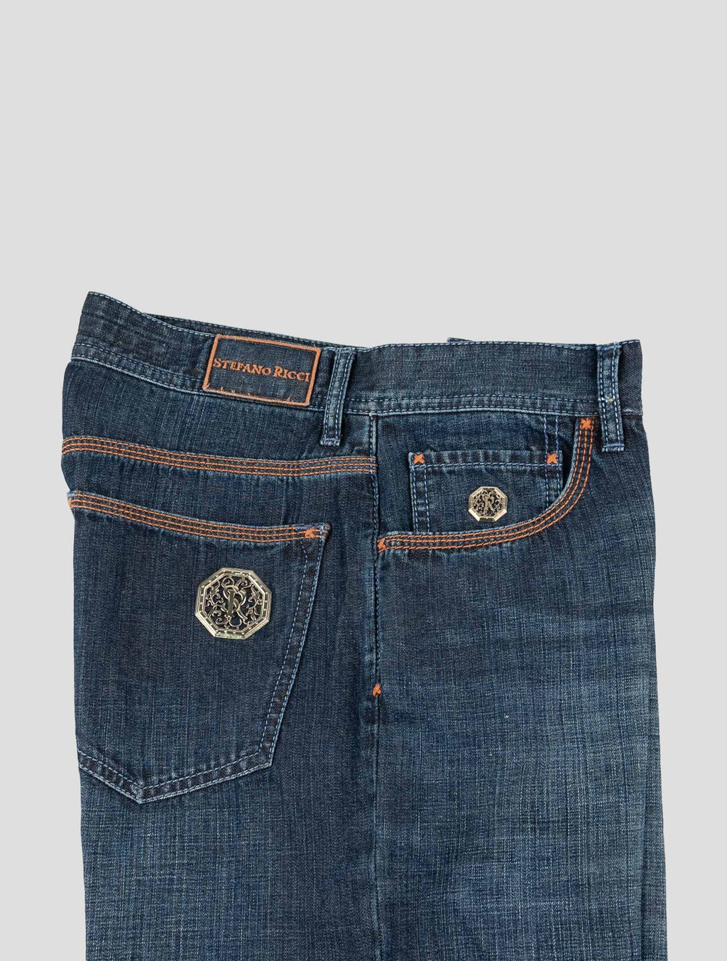 Stefano Ricci Blue Cotton-Linen Jeans (T1901DIVAR) - View 3