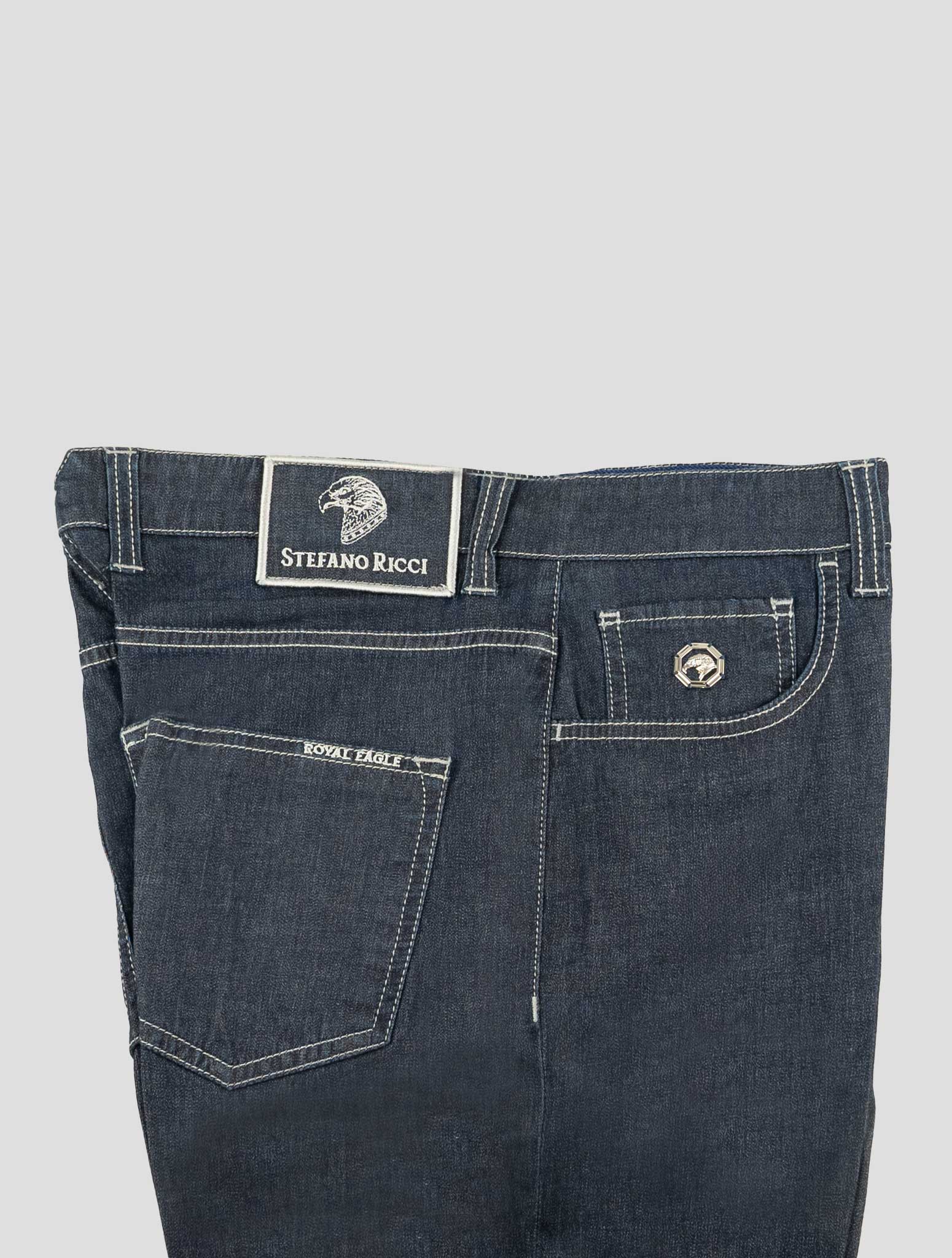 Stefano Ricci Blue Lyocell-Cotton Jeans (T155RAQ1-1) - View 3