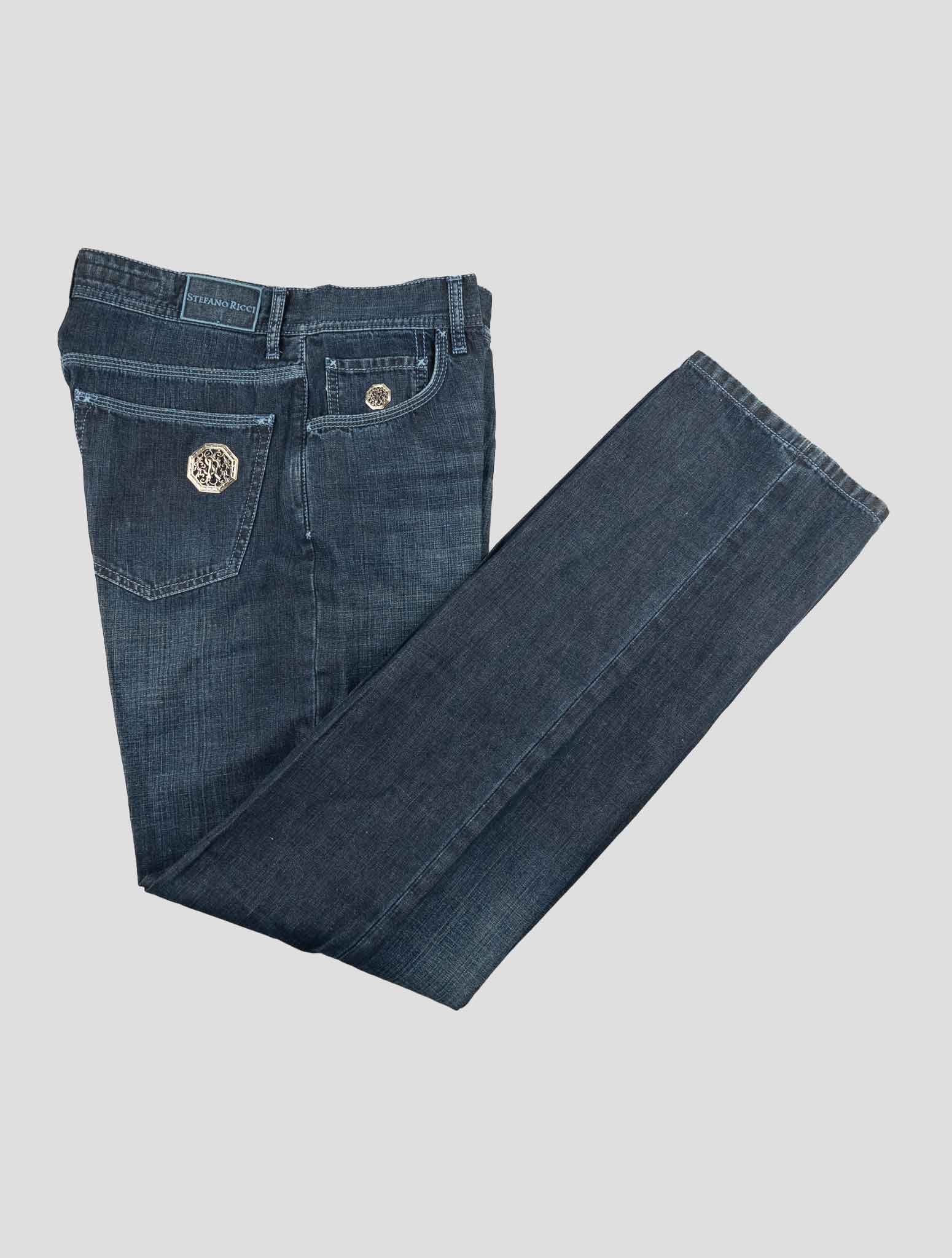 Stefano Ricci Blue Cotton-Linen Jeans (T1901DIVAT5007) - View 1