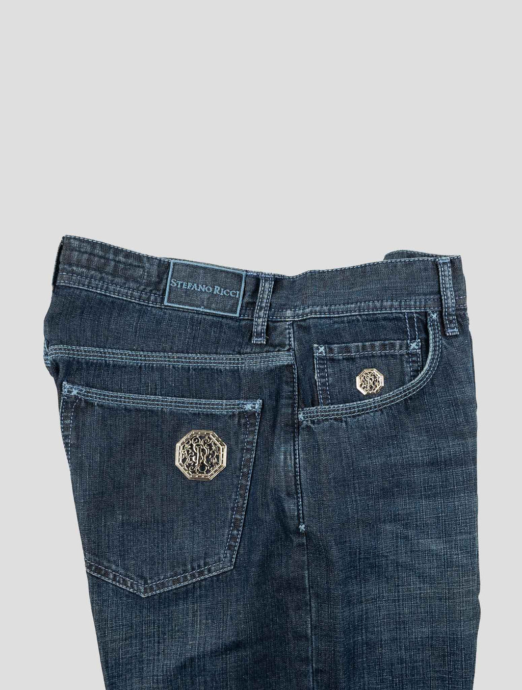 Stefano Ricci Blue Cotton-Linen Jeans (T1901DIVAT5007) - View 3