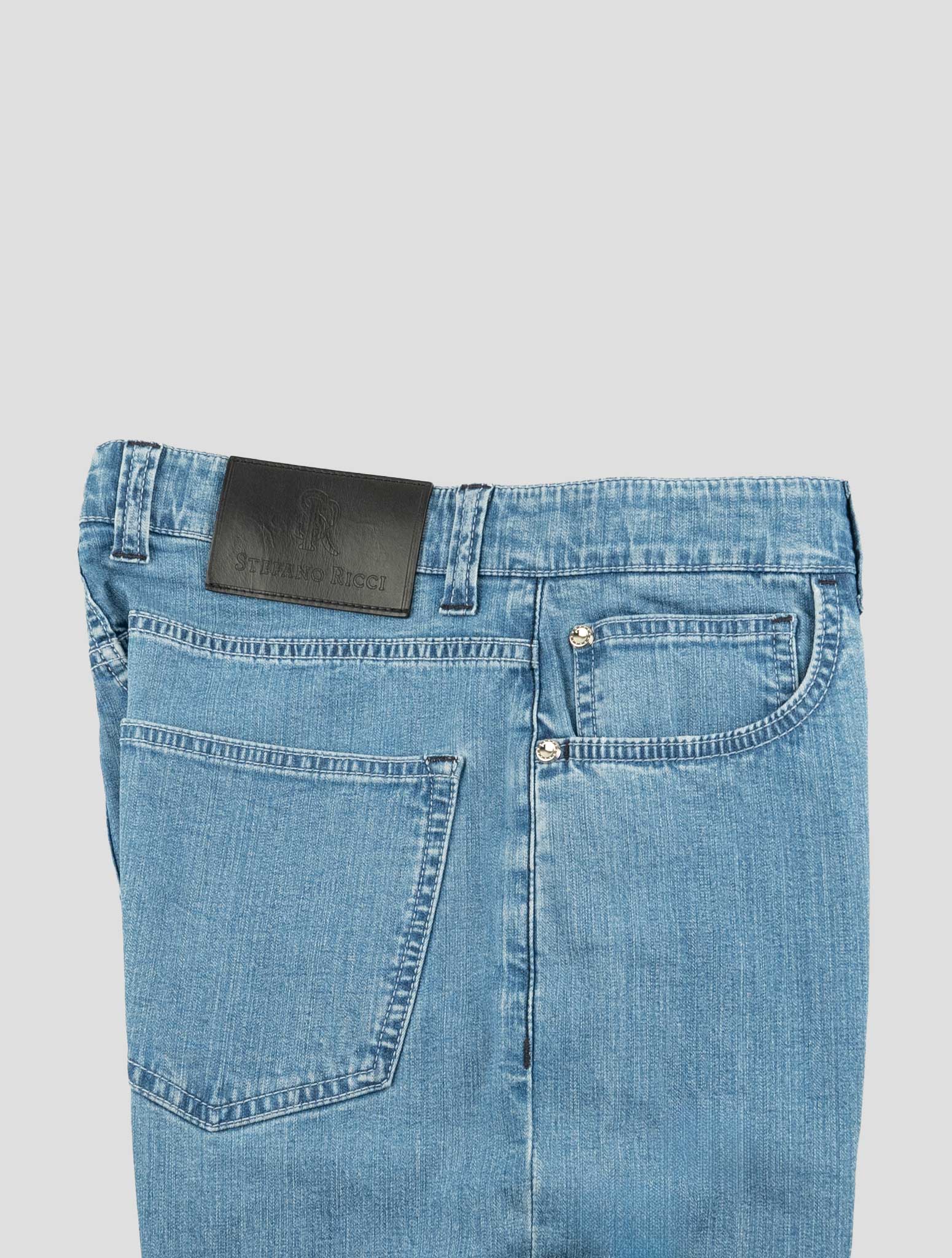 Stefano Ricci Light Blue Cotton Jeans (MFT81S3060) - View 3