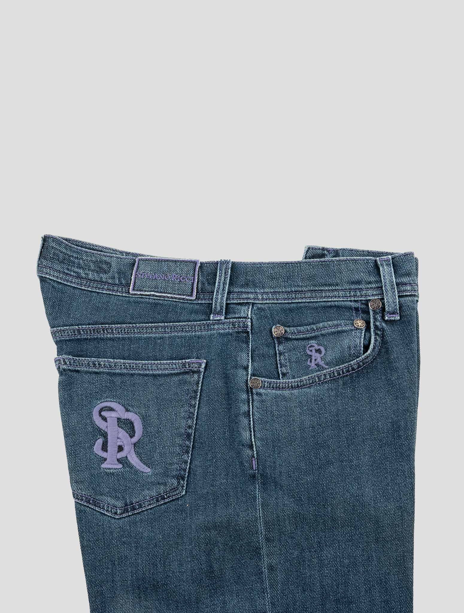 Stefano Ricci Blue Cotton Jeans (T01901GAPR) - View 3