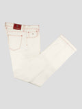 Stefano Ricci White Cotton Ray Skin Insert Jeans (T01901AG) - View 1