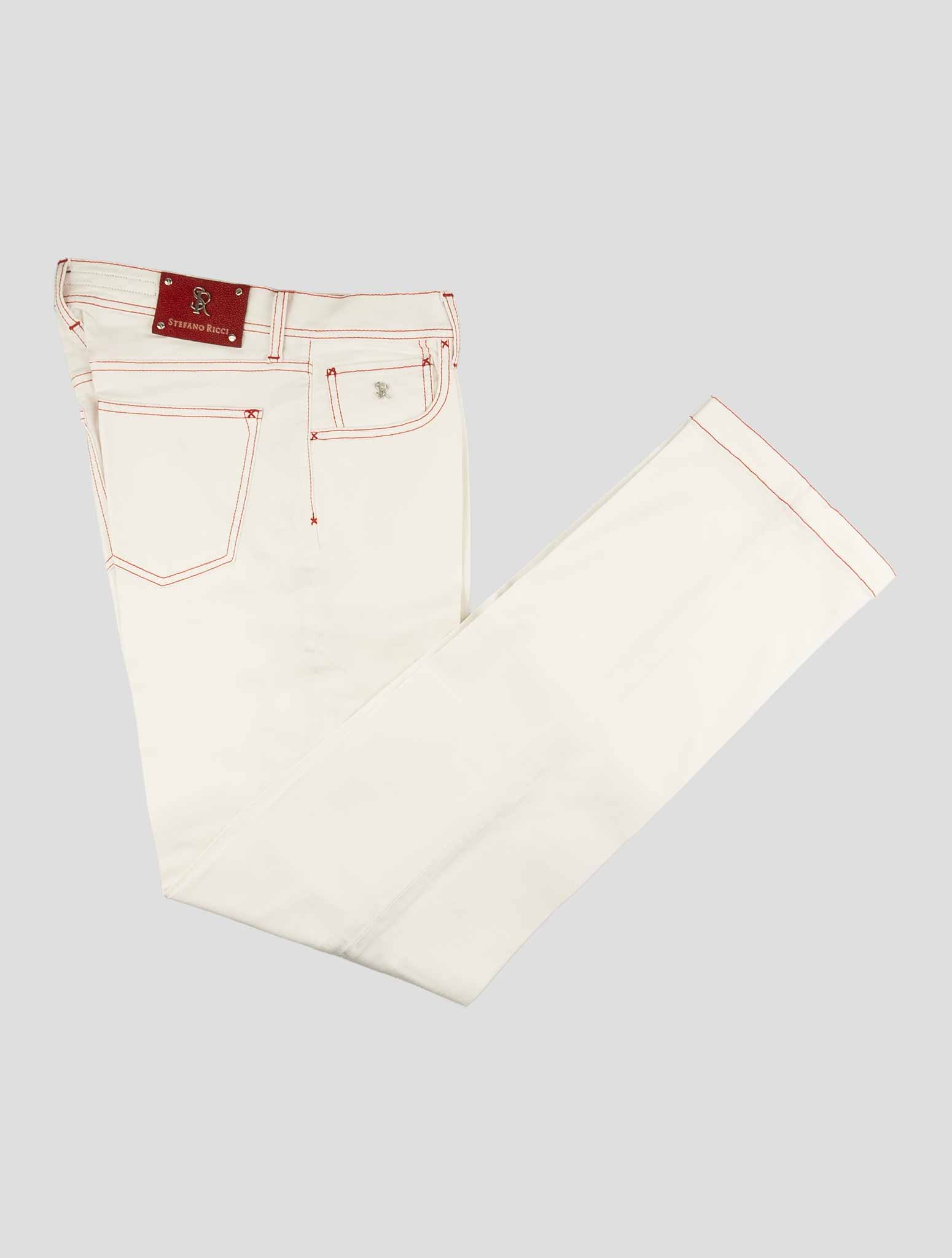 Stefano Ricci White Cotton Ray Skin Insert Jeans (T01901AG) - View 1