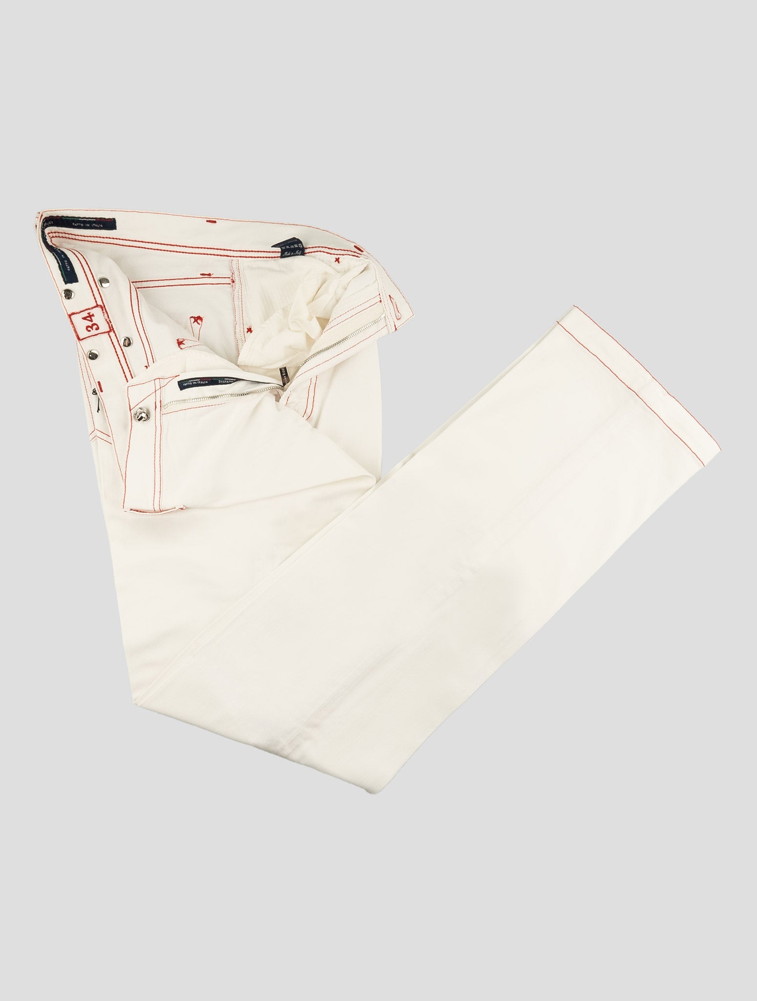Stefano Ricci White Cotton Ray Skin Insert Jeans (T01901AG) - View 2