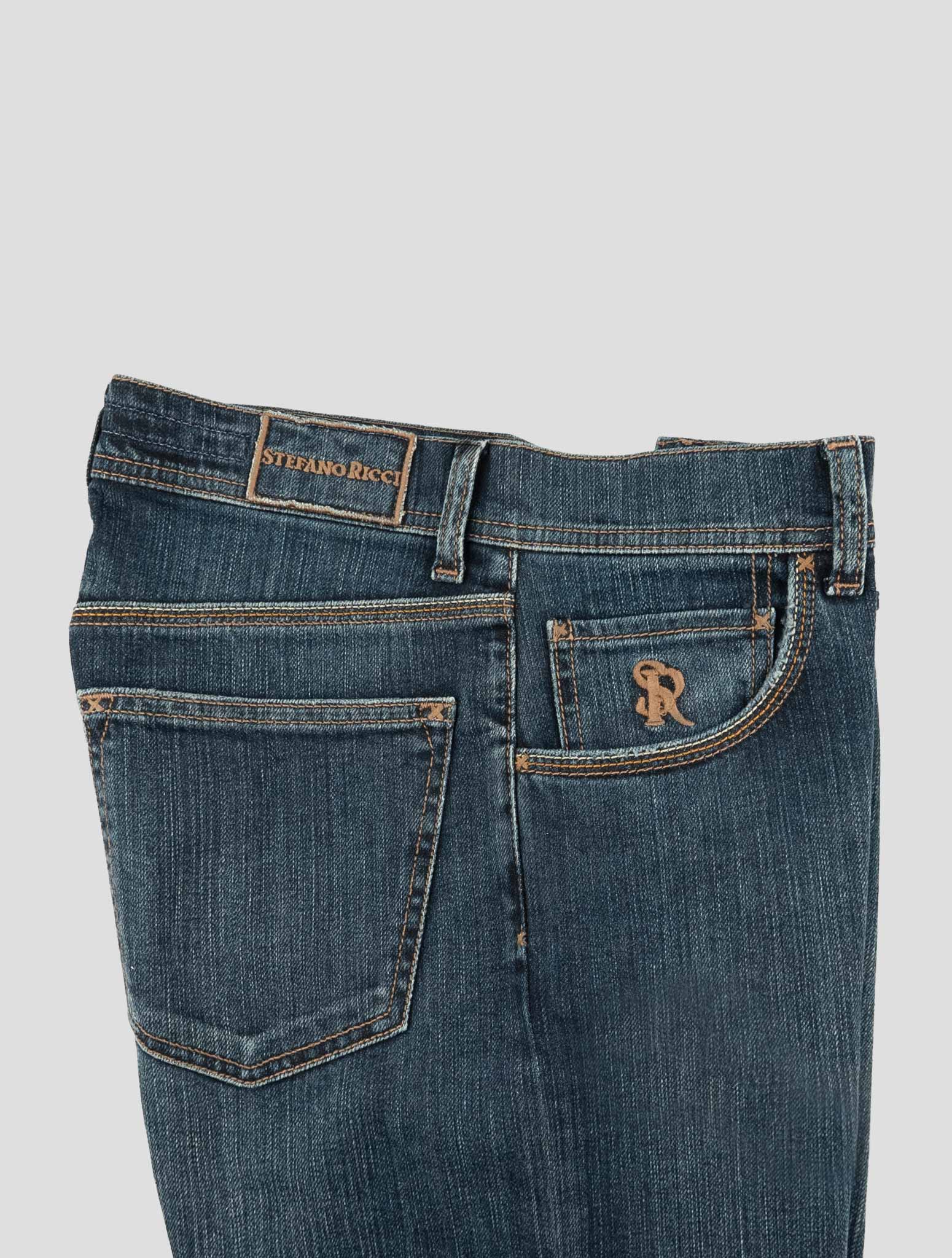 Stefano Ricci Blue Cotton Jeans (T01901TR) - View 3