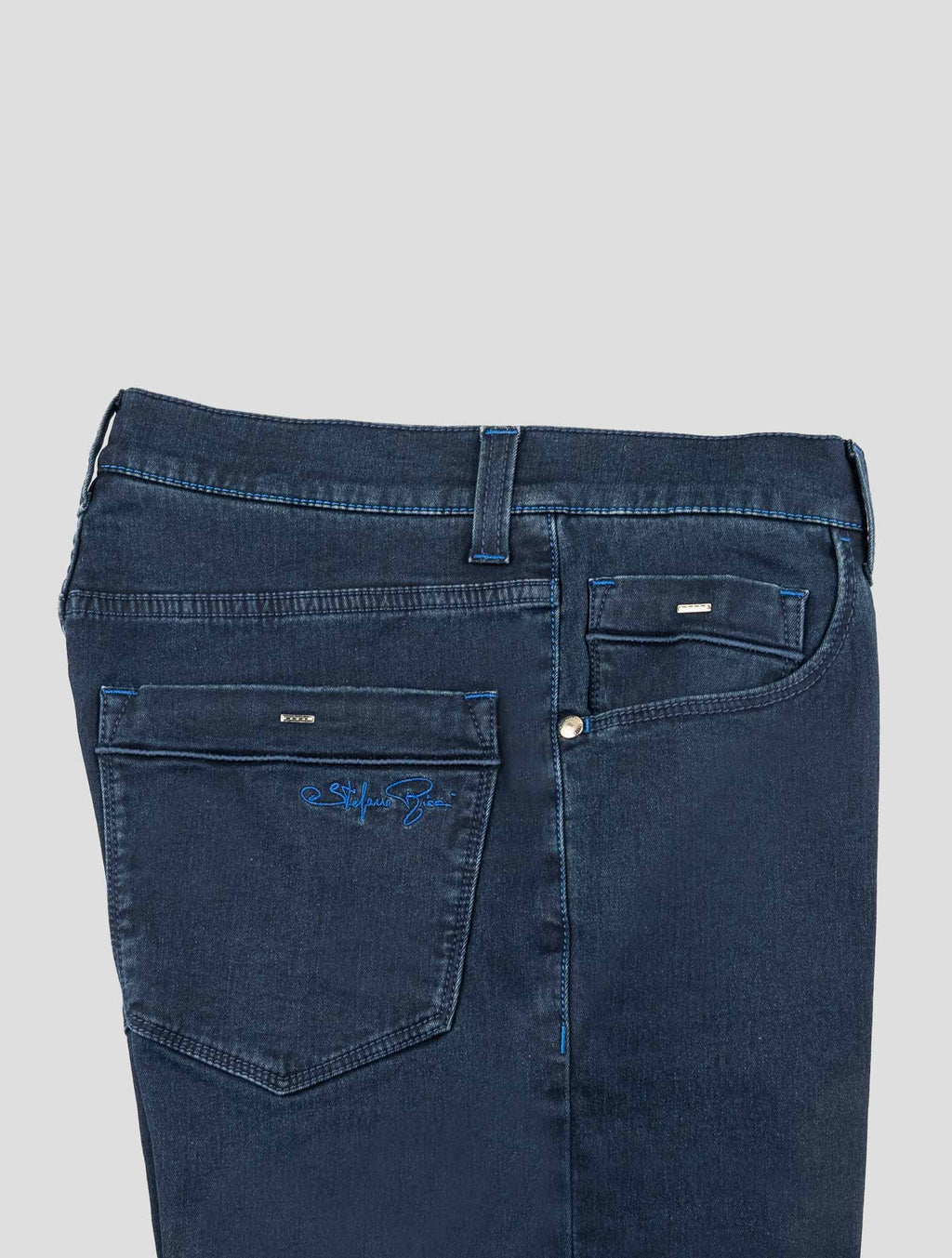 Stefano Ricci Blue Cotton Jeans (MFT03B1040) - View 3