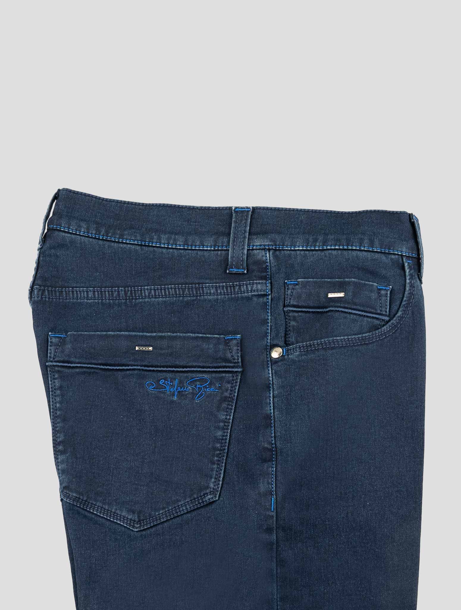 Stefano Ricci Blue Cotton Jeans (MFT03B1040) - View 3