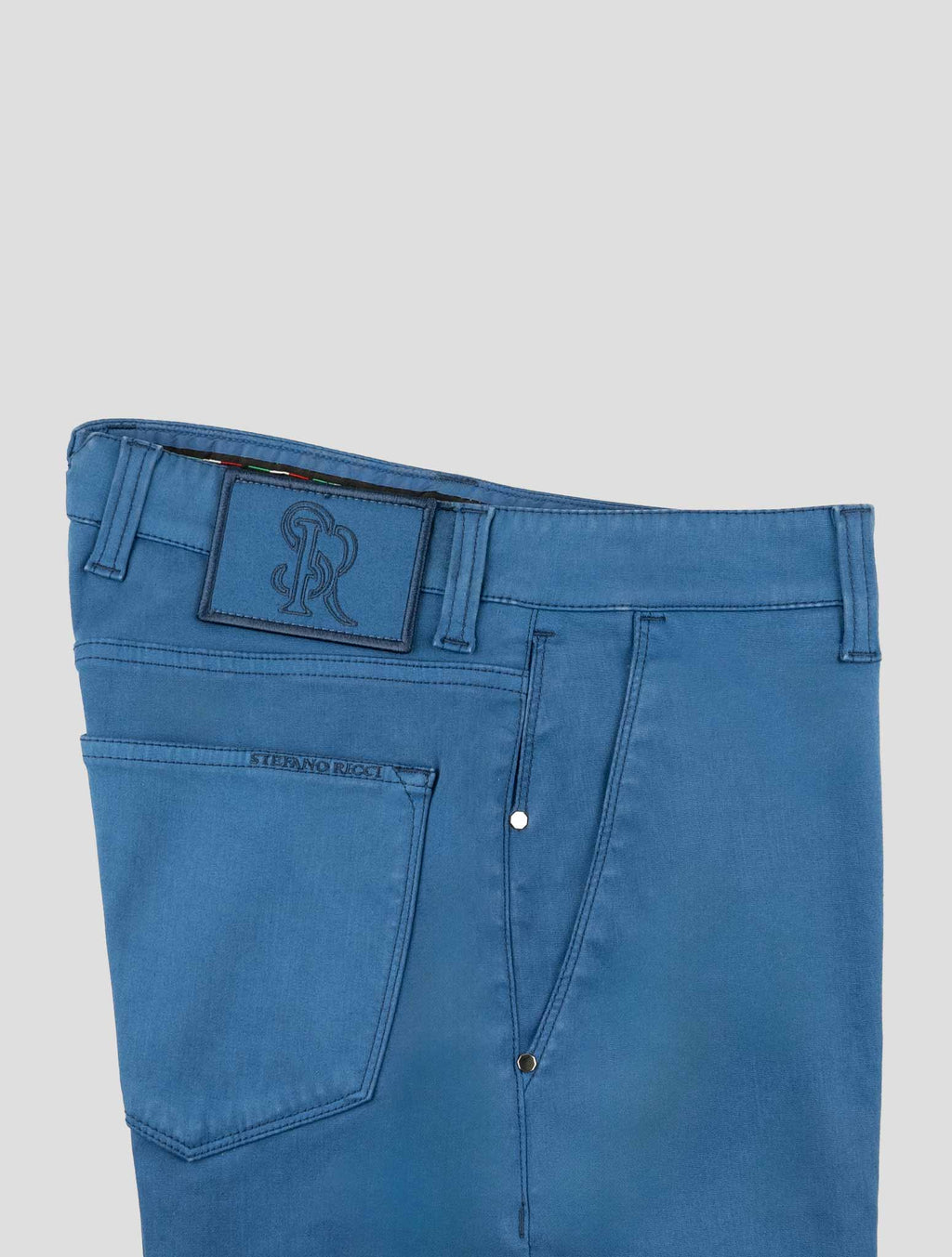 Stefano Ricci Blue Cotton Pants (MFT94R0160) - View 3