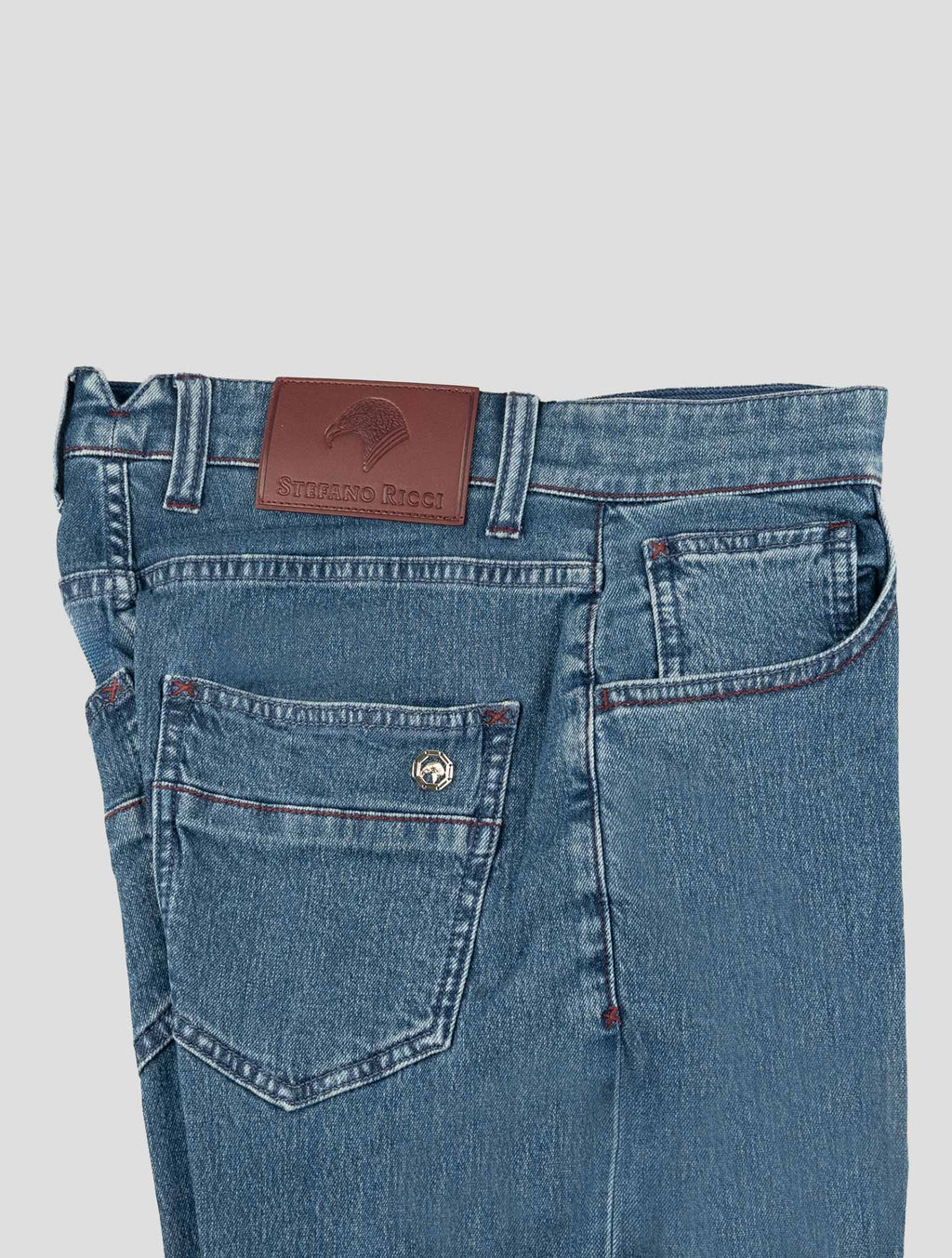 Stefano Ricci Blue Cashmere-Blend Jeans (MFT73S2010) - View 3
