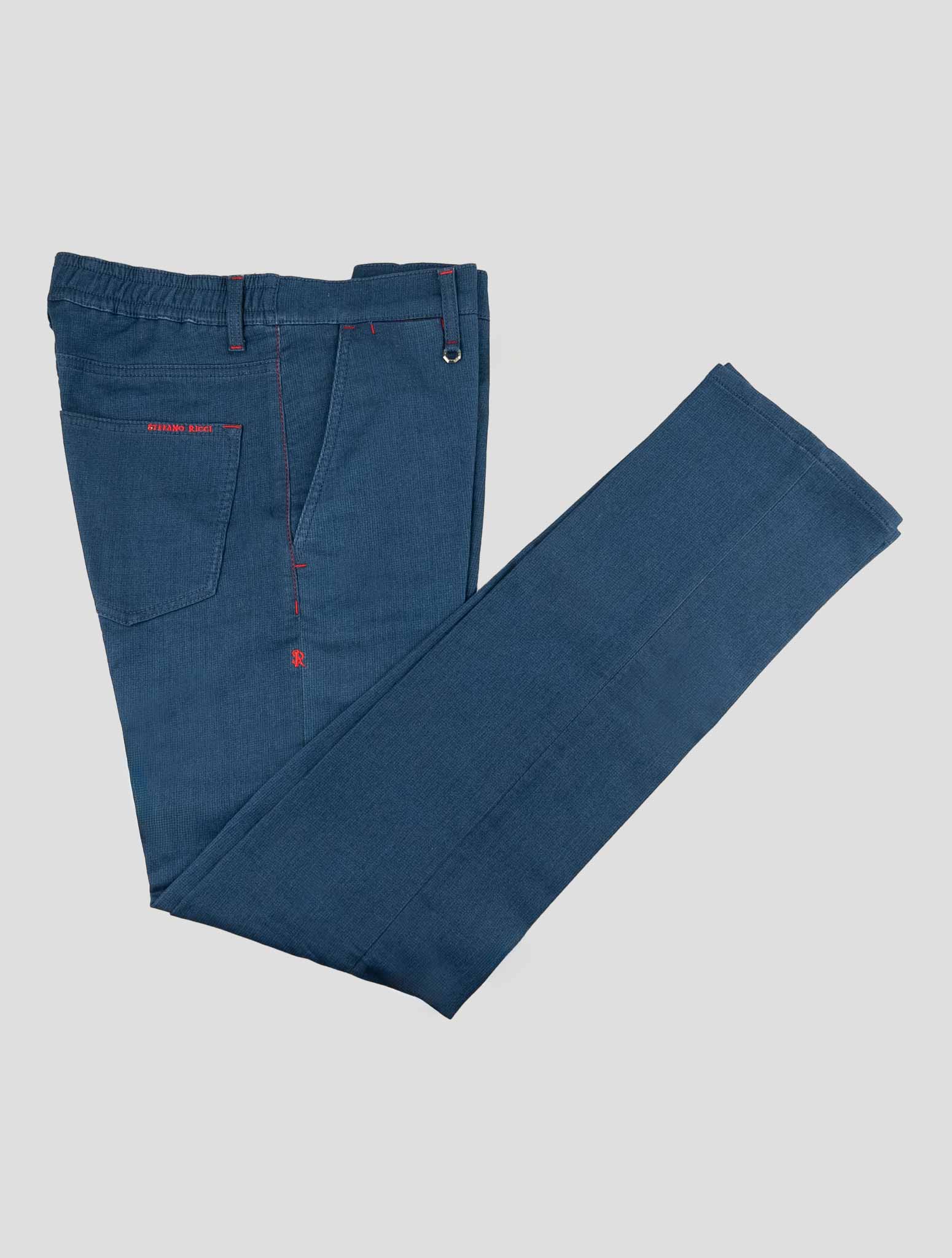 Stefano Ricci Blue Cotton Pants (MFT02S1150) - View 1