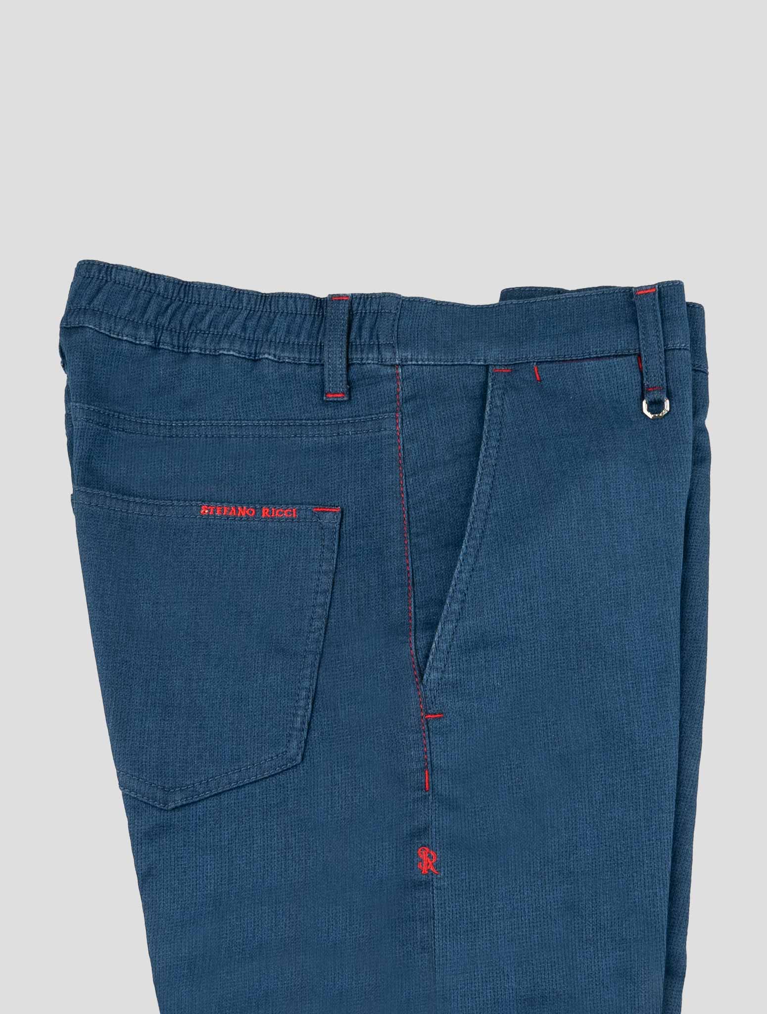 Stefano Ricci Blue Cotton Pants (MFT02S1150) - View 3